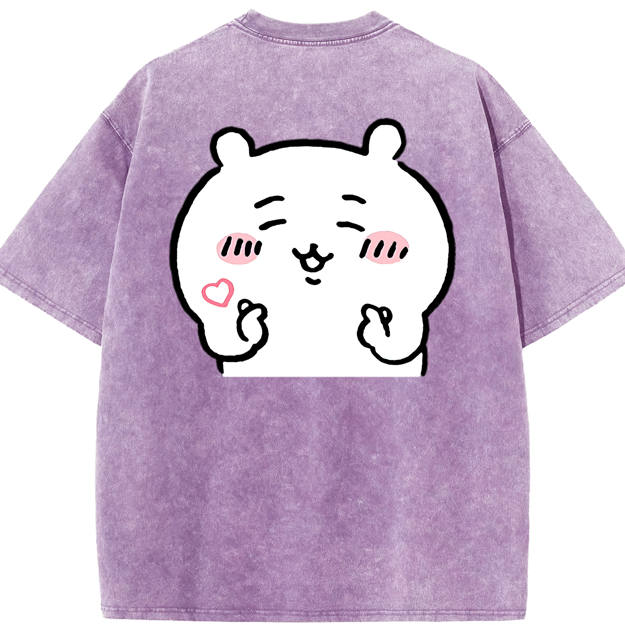 （画像用） ちいかわ ちいかわ Chii-kawa chiikawa 綿100% ヴィンテージ風 半袖Tシャツ（背面プリント）