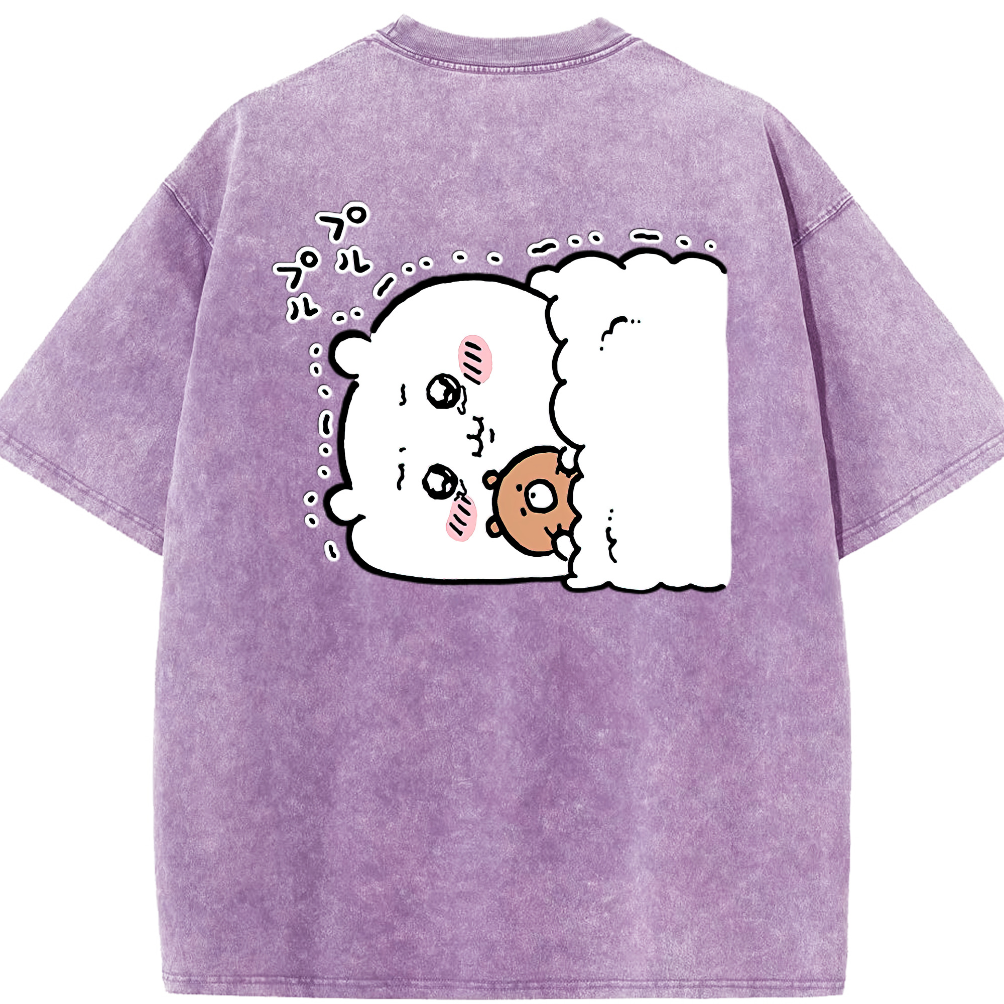（画像用） ちいかわ ちいかわ Chii-kawa chiikawa 綿100% ヴィンテージ風 半袖Tシャツ（背面プリント）
