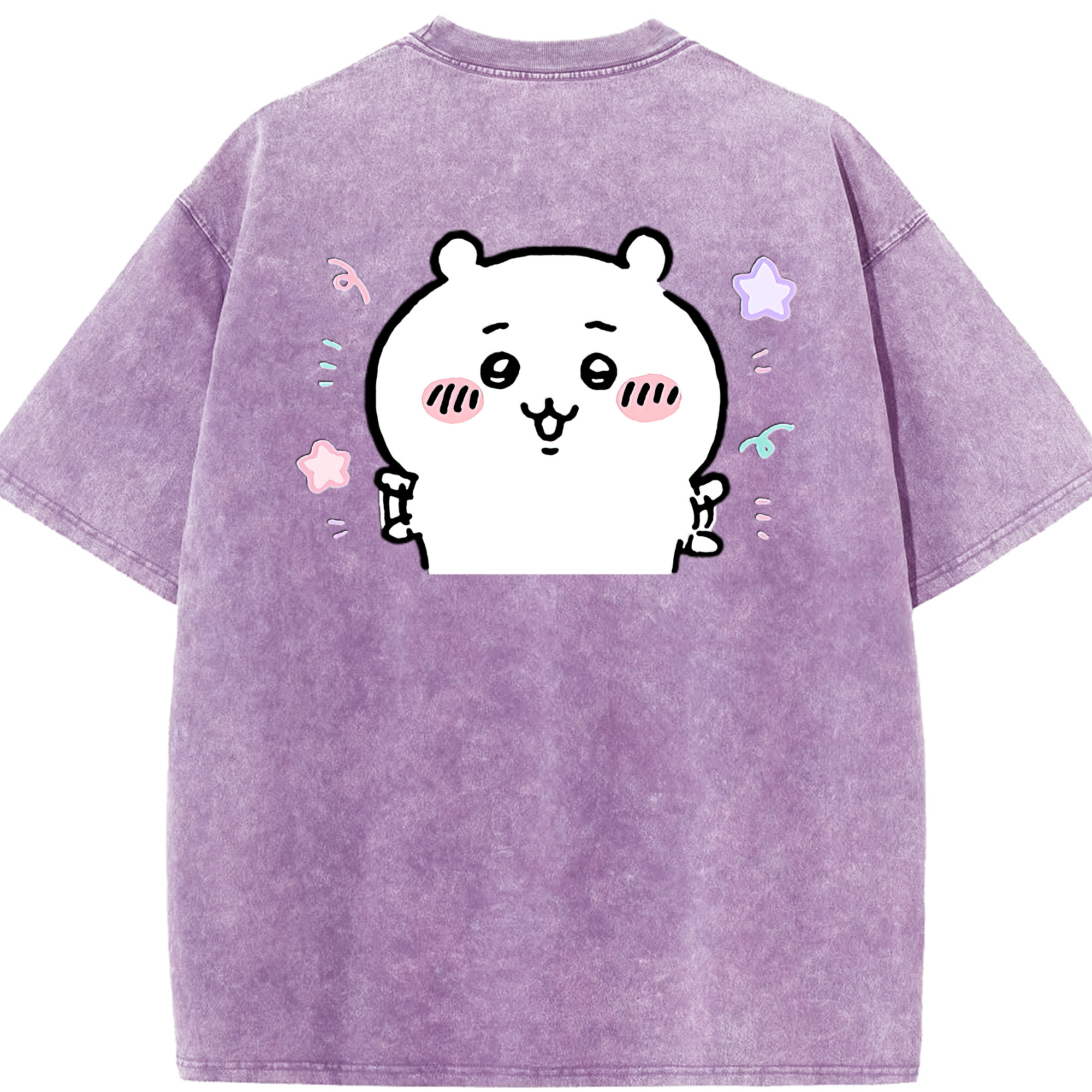 （画像用） ちいかわ ちいかわ Chii-kawa chiikawa 綿100% ヴィンテージ風 半袖Tシャツ（背面プリント）