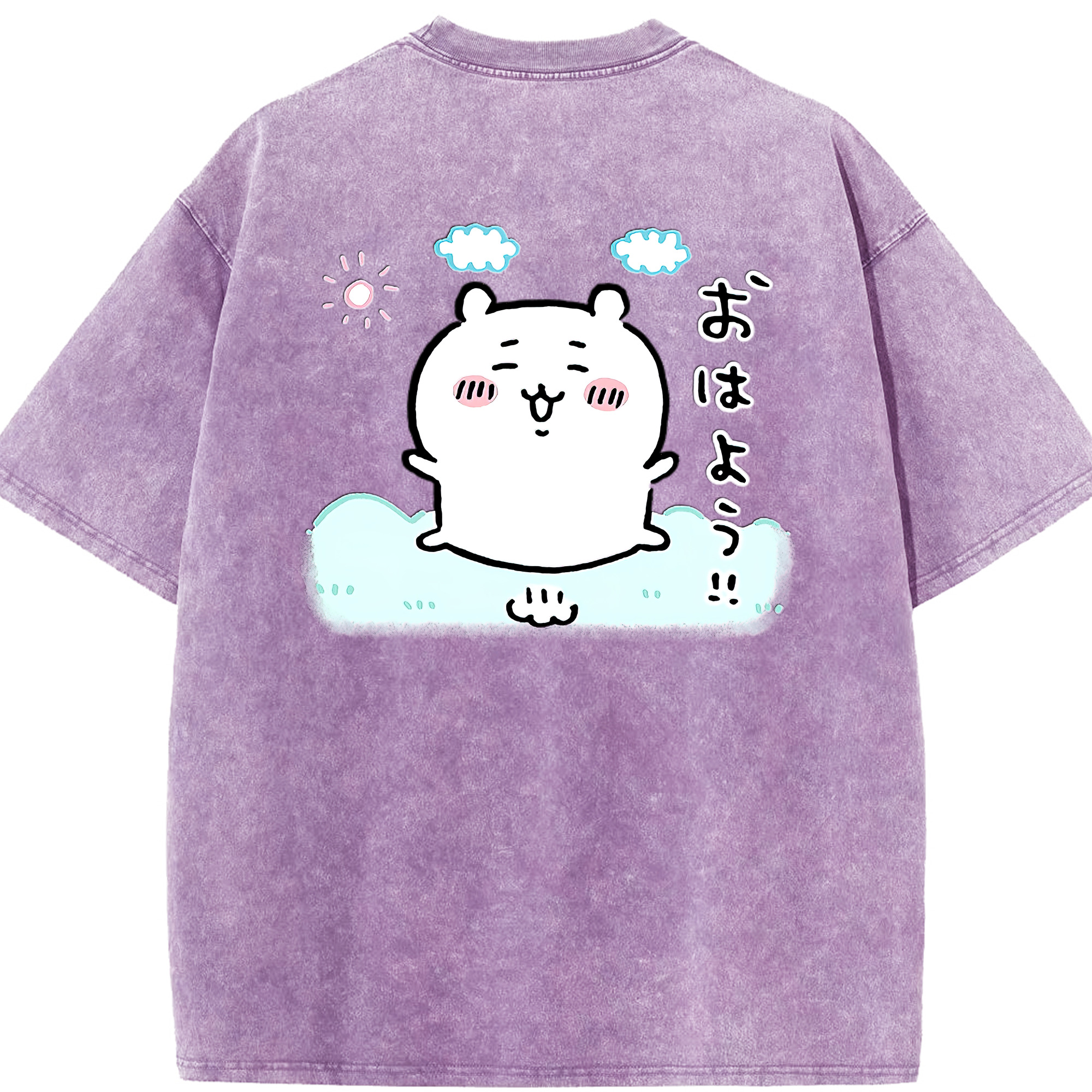 （画像用） ちいかわ ちいかわ Chii-kawa chiikawa 綿100% ヴィンテージ風 半袖Tシャツ（背面プリント）