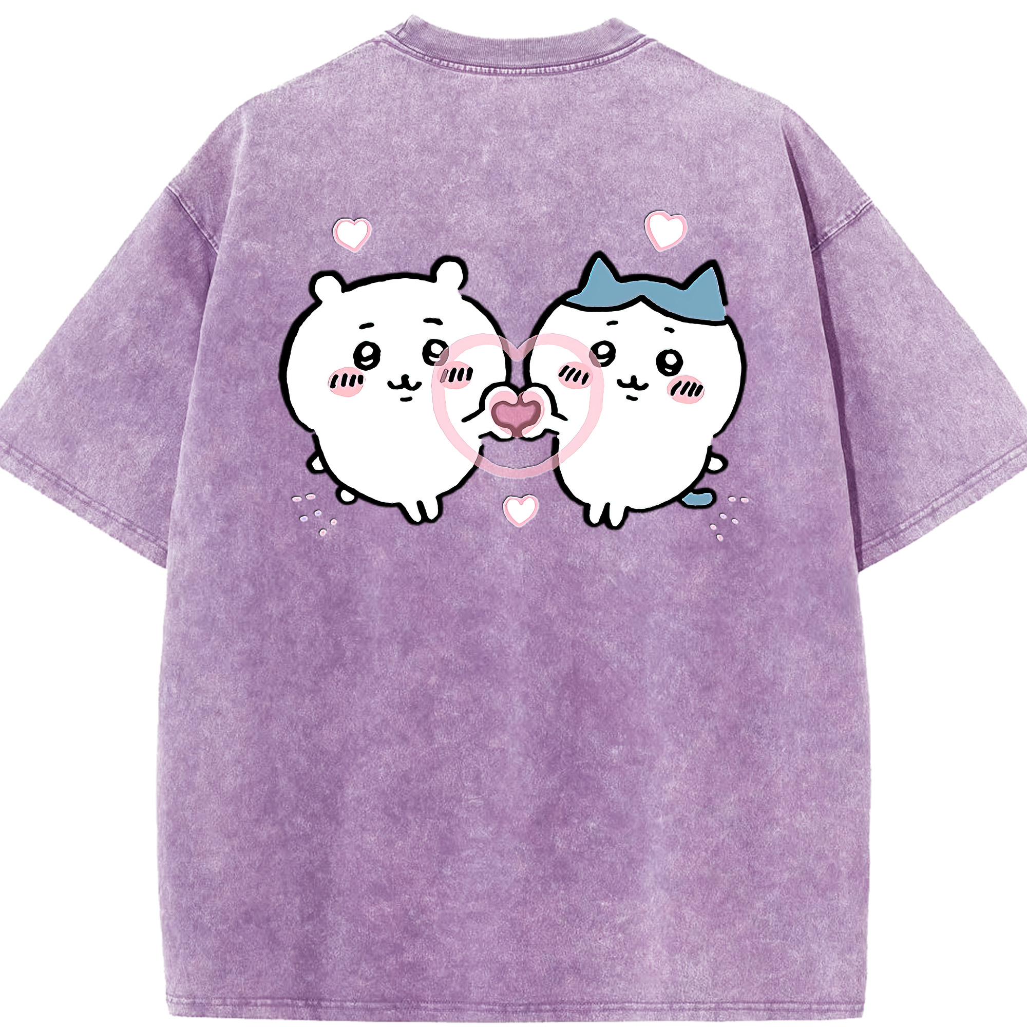 （画像用） ちいかわ ちいかわ Chii-kawa chiikawa 綿100% ヴィンテージ風 半袖Tシャツ（背面プリント）