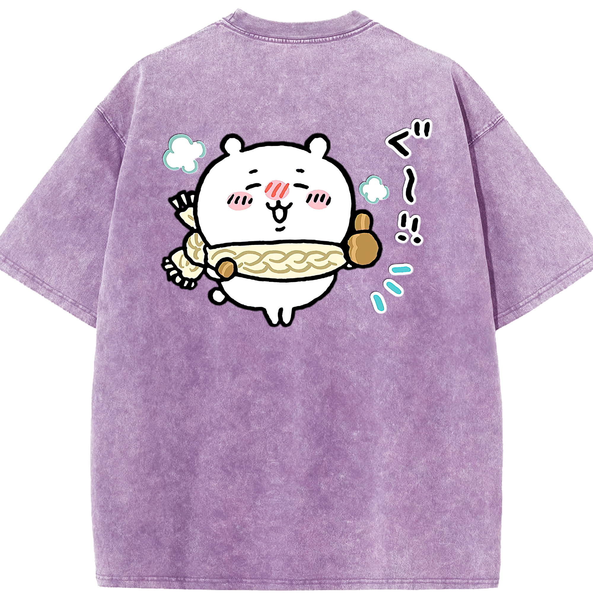 （画像用） ちいかわ ちいかわ Chii-kawa chiikawa 綿100% ヴィンテージ風 半袖Tシャツ（背面プリント）