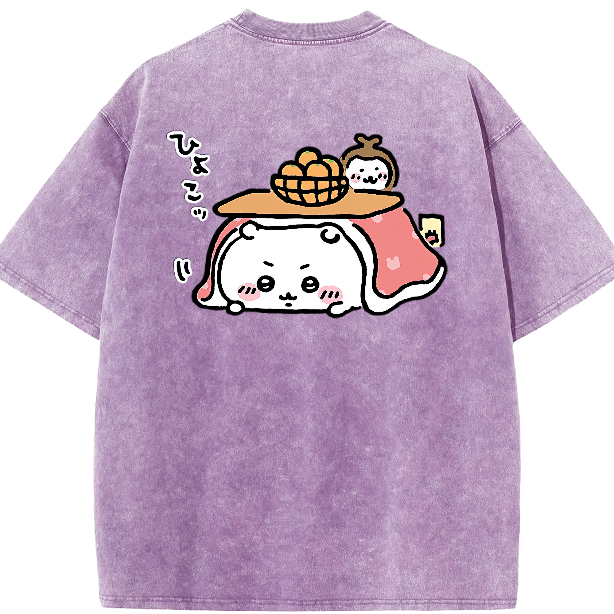 （画像用） ちいかわ ちいかわ Chii-kawa chiikawa 綿100% ヴィンテージ風 半袖Tシャツ（背面プリント）