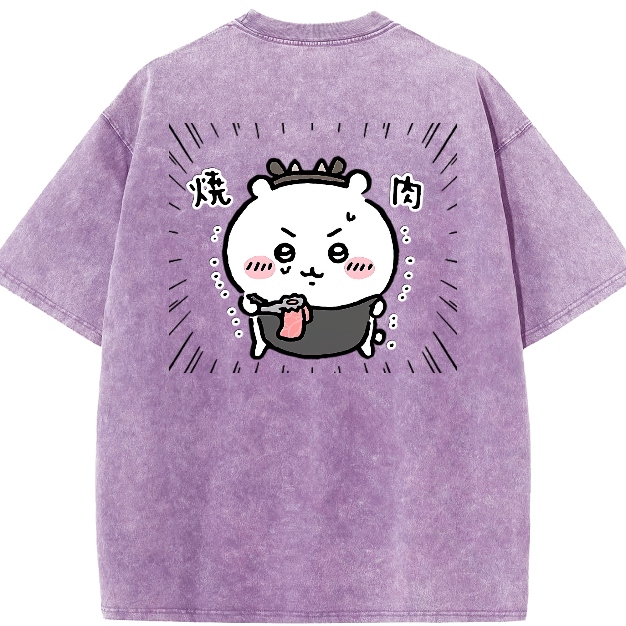 （画像用） ちいかわ ちいかわ Chii-kawa chiikawa 綿100% ヴィンテージ風 半袖Tシャツ（背面プリント）