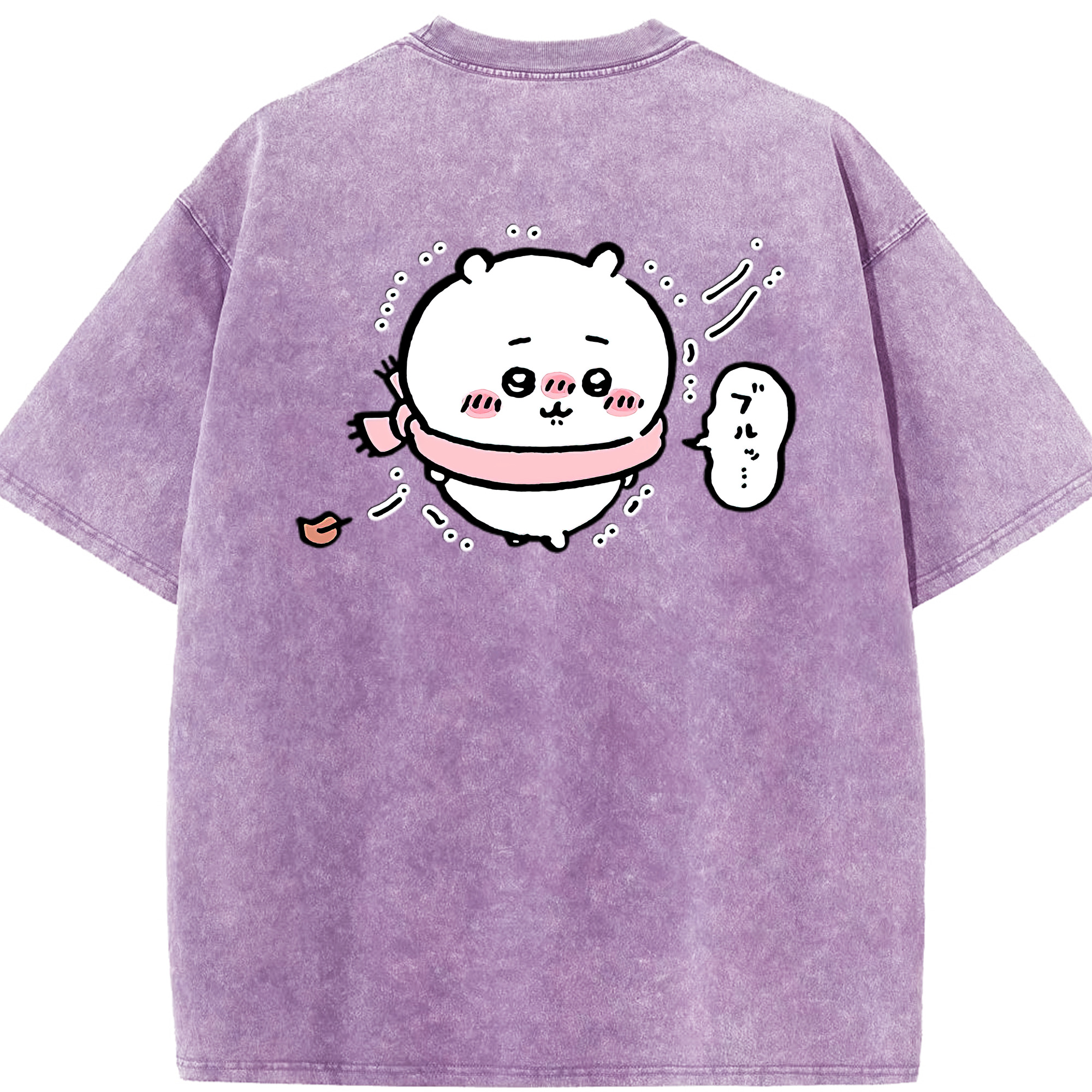 （画像用） ちいかわ ちいかわ Chii-kawa chiikawa 綿100% ヴィンテージ風 半袖Tシャツ（背面プリント）
