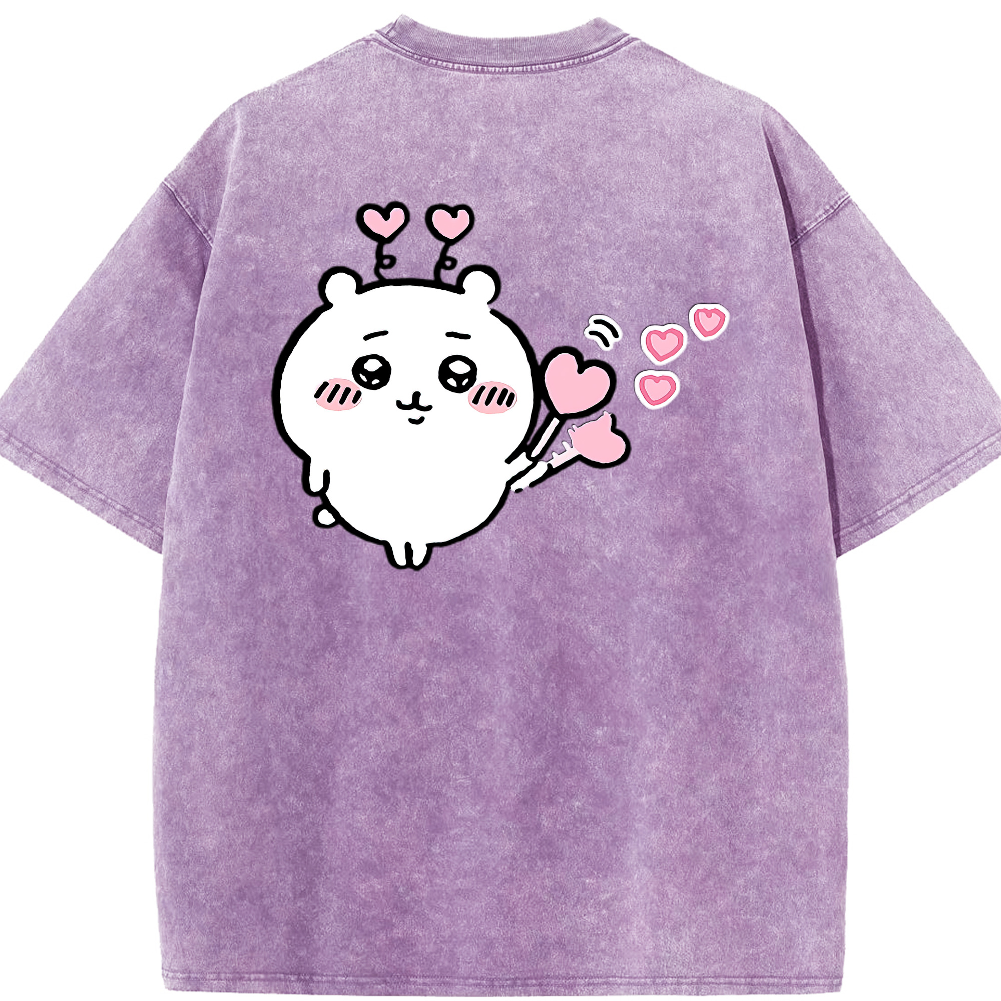 （画像用） ちいかわ ちいかわ Chii-kawa chiikawa 綿100% ヴィンテージ風 半袖Tシャツ（背面プリント）