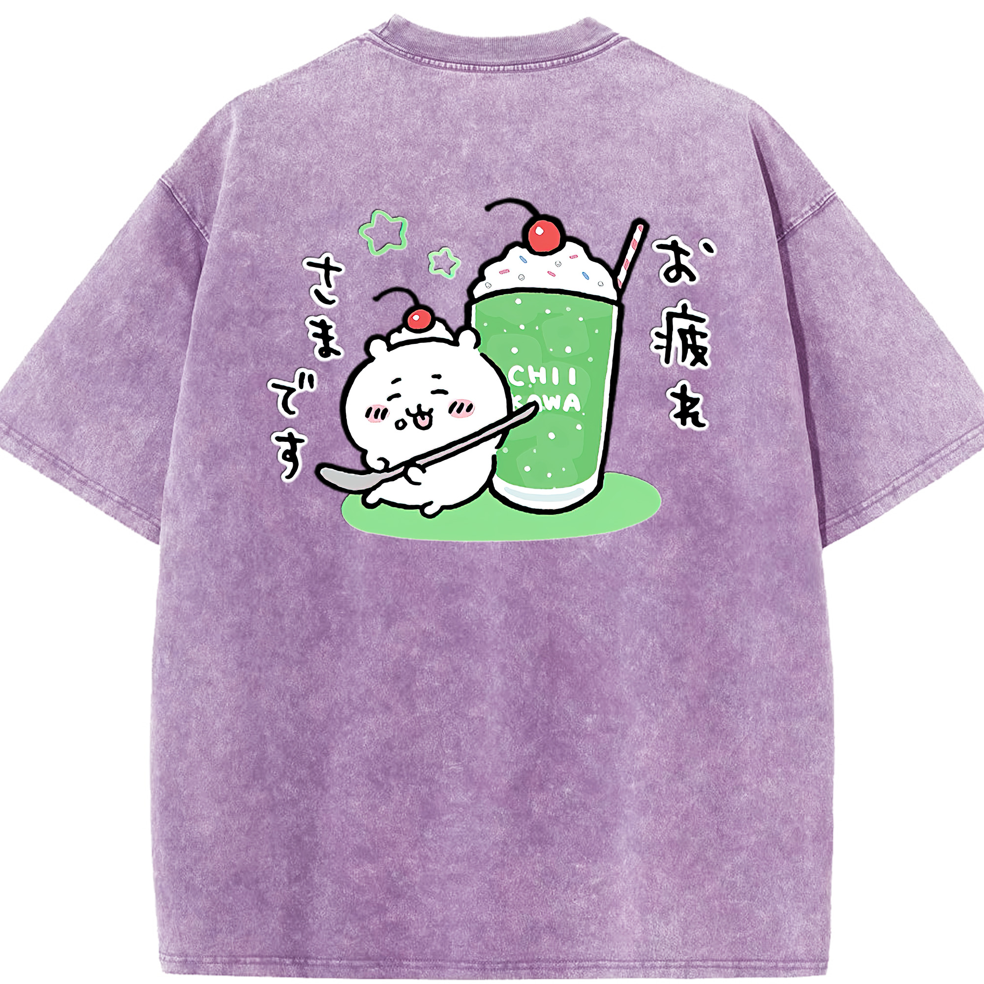（画像用） ちいかわ ちいかわ Chii-kawa chiikawa 綿100% ヴィンテージ風 半袖Tシャツ（背面プリント）
