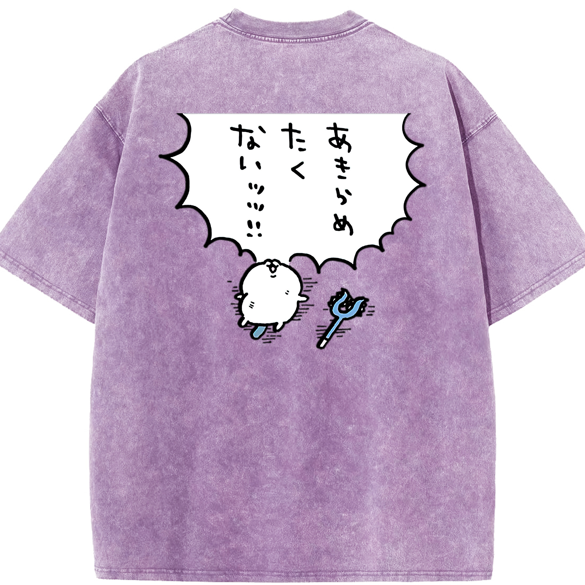 （画像用） ちいかわ ちいかわ Chii-kawa chiikawa 綿100% ヴィンテージ風 半袖Tシャツ（背面プリント）