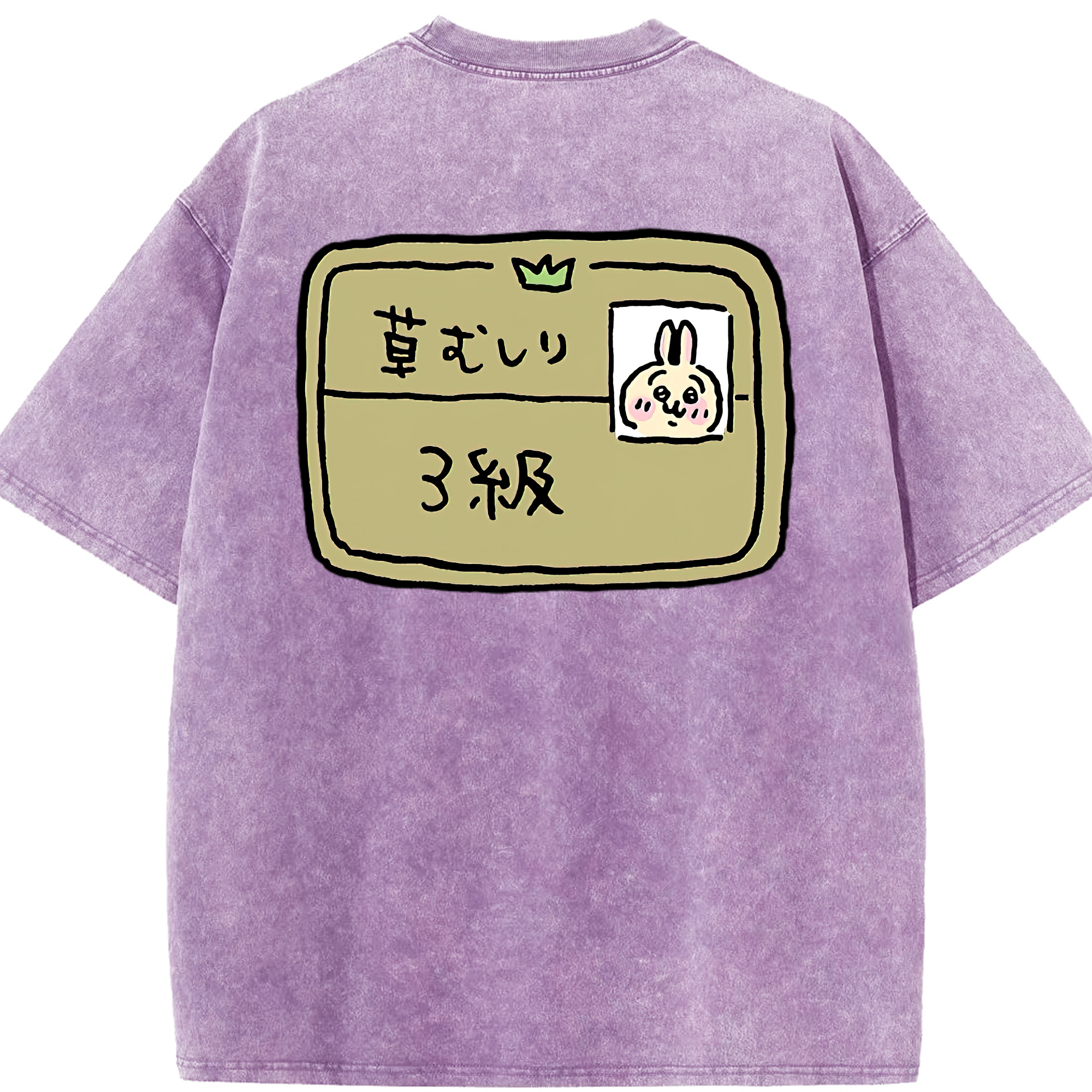 （画像用） ちいかわ うさぎ Chii-kawa usagi 綿100% ヴィンテージ風 半袖Tシャツ（背面プリント）
