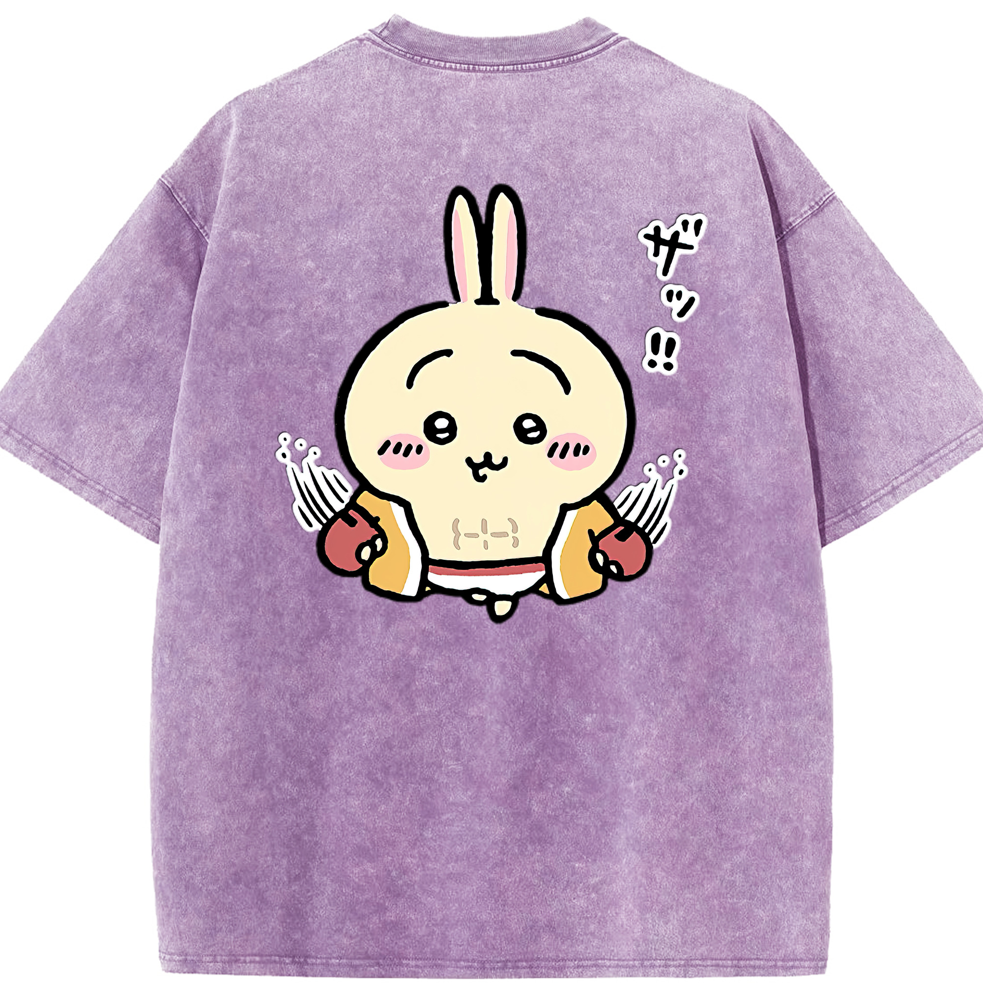 （画像用） ちいかわ うさぎ Chii-kawa usagi 綿100% ヴィンテージ風 半袖Tシャツ（背面プリント）