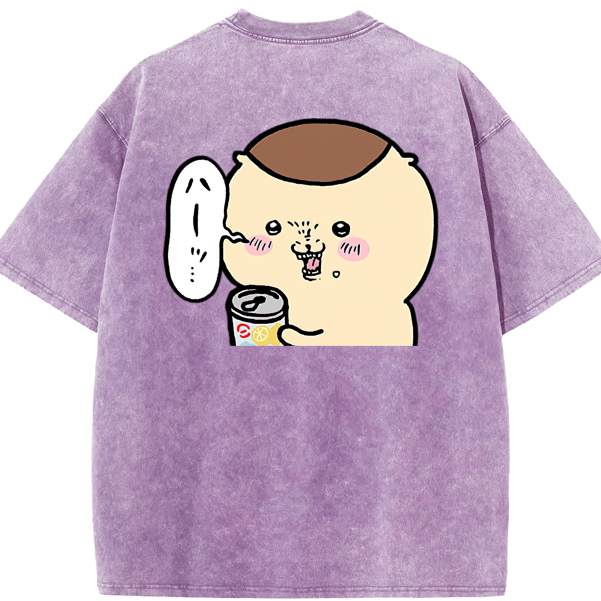 （画像用） ちいかわ くりまんじゅう Chii-kawa kuri manjū 綿100% ヴィンテージ風 半袖Tシャツ（背面プリント）