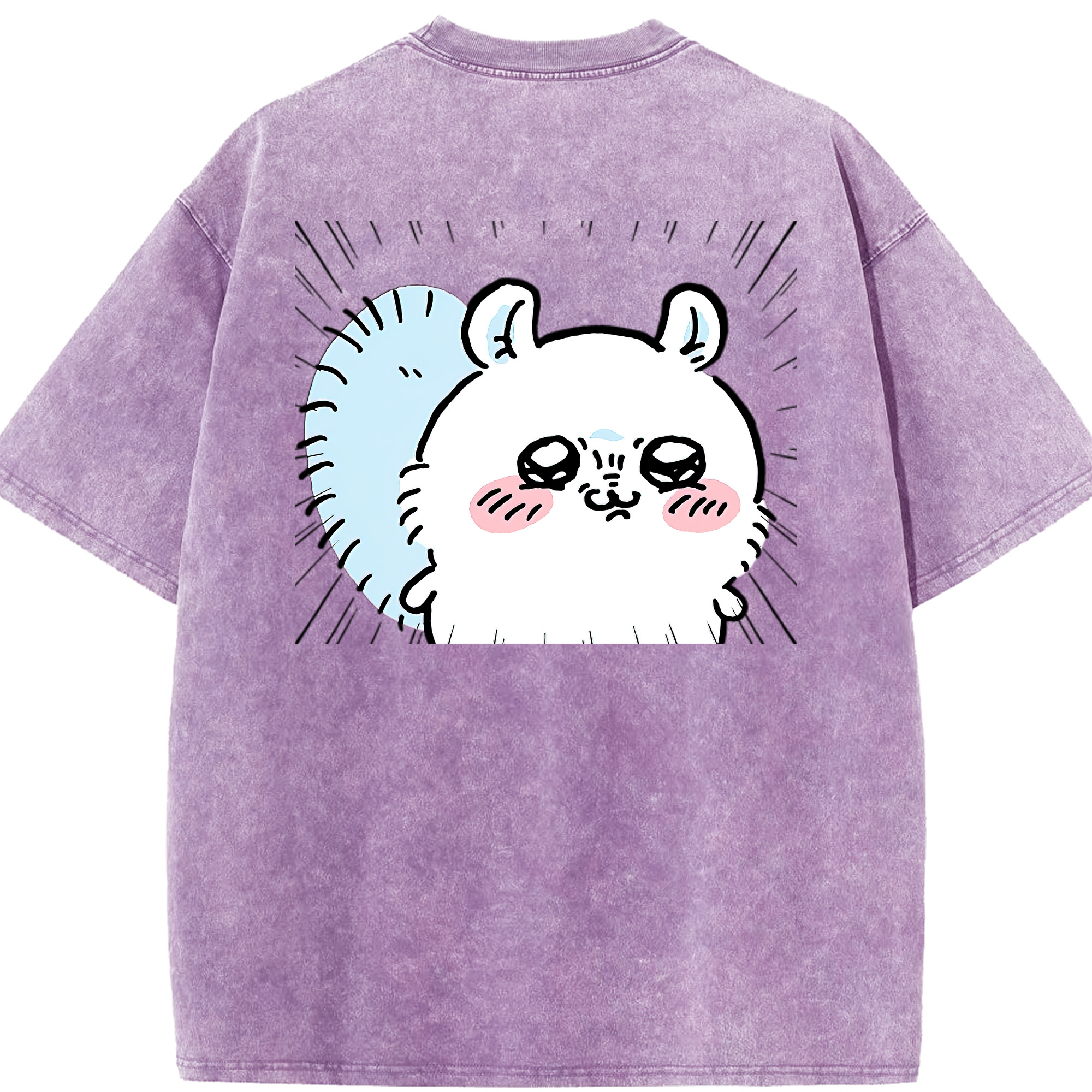（画像用） ちいかわ モモンガ Chii-kawa Momonga 綿100% ヴィンテージ風 半袖Tシャツ（背面プリント）