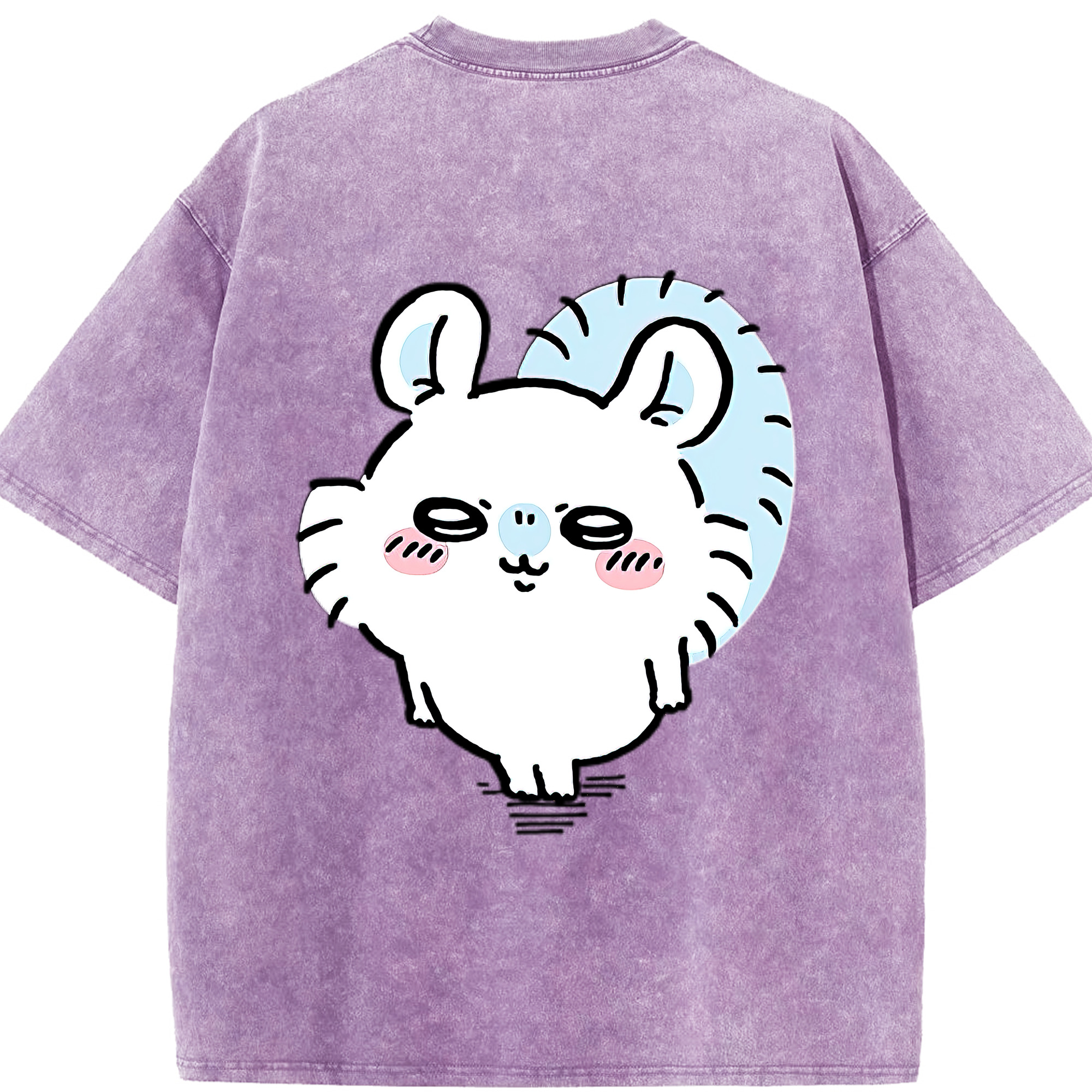 （画像用） ちいかわ モモンガ Chii-kawa Momonga 綿100% ヴィンテージ風 半袖Tシャツ（背面プリント）