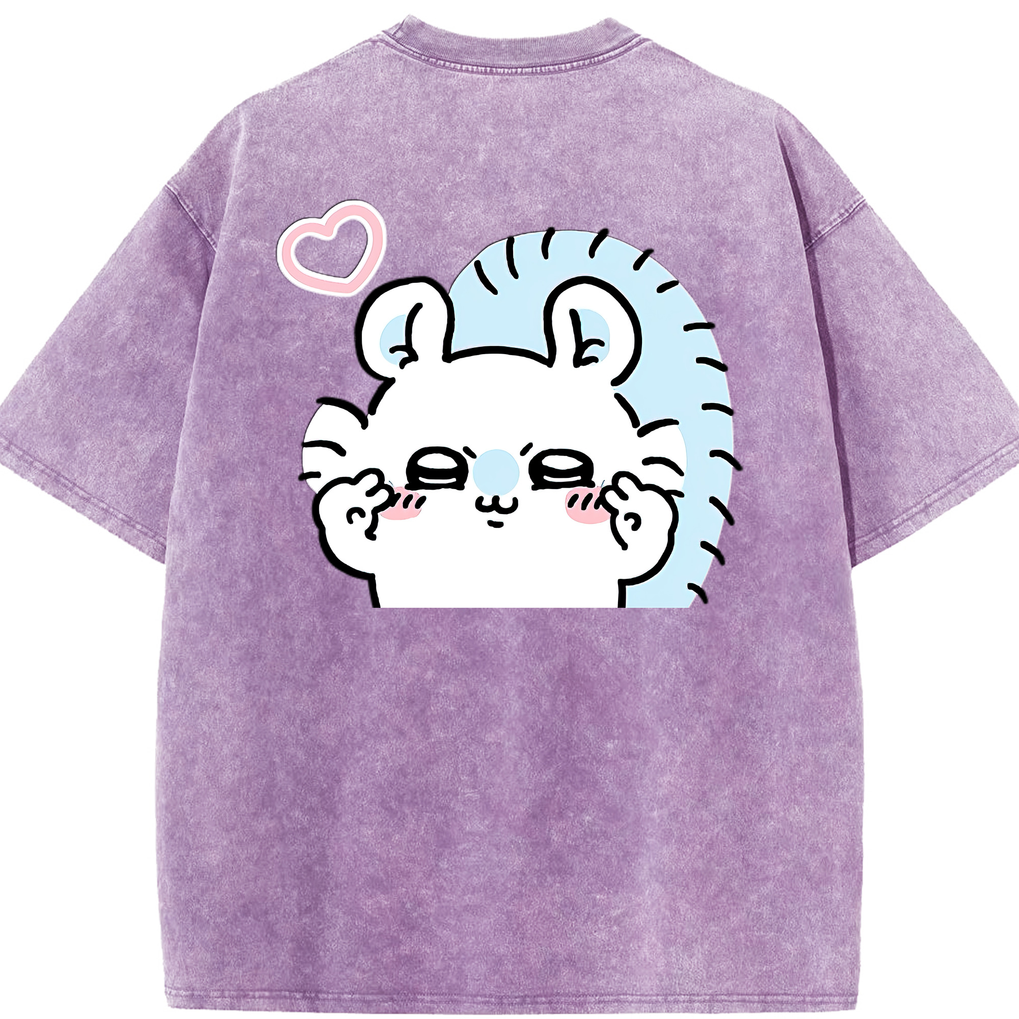 （画像用） ちいかわ モモンガ Chii-kawa Momonga 綿100% ヴィンテージ風 半袖Tシャツ（背面プリント）