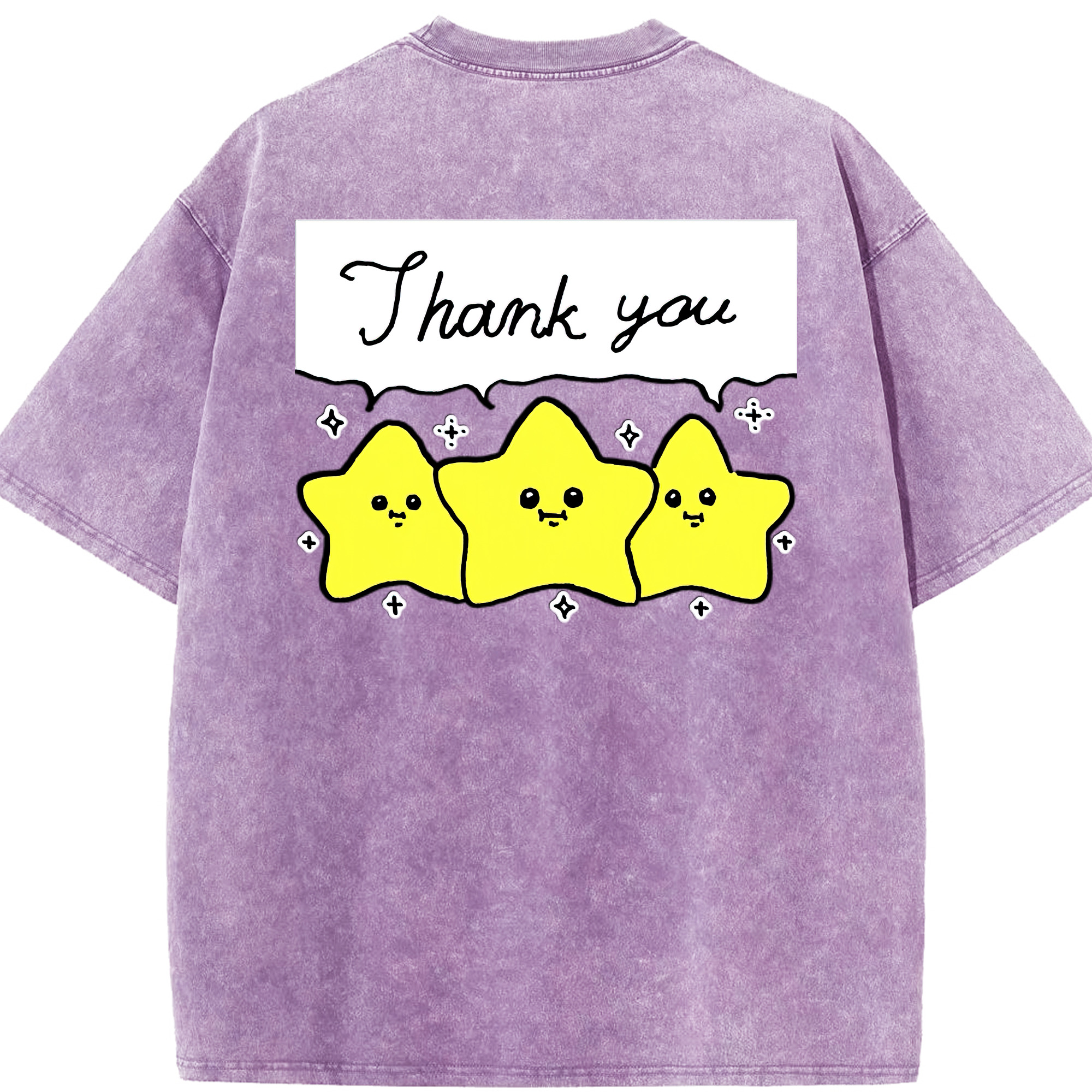 （画像用） ちいかわ 流れ星 Chii-kawa Shooting star 綿100% ヴィンテージ風 半袖Tシャツ（背面プリント）