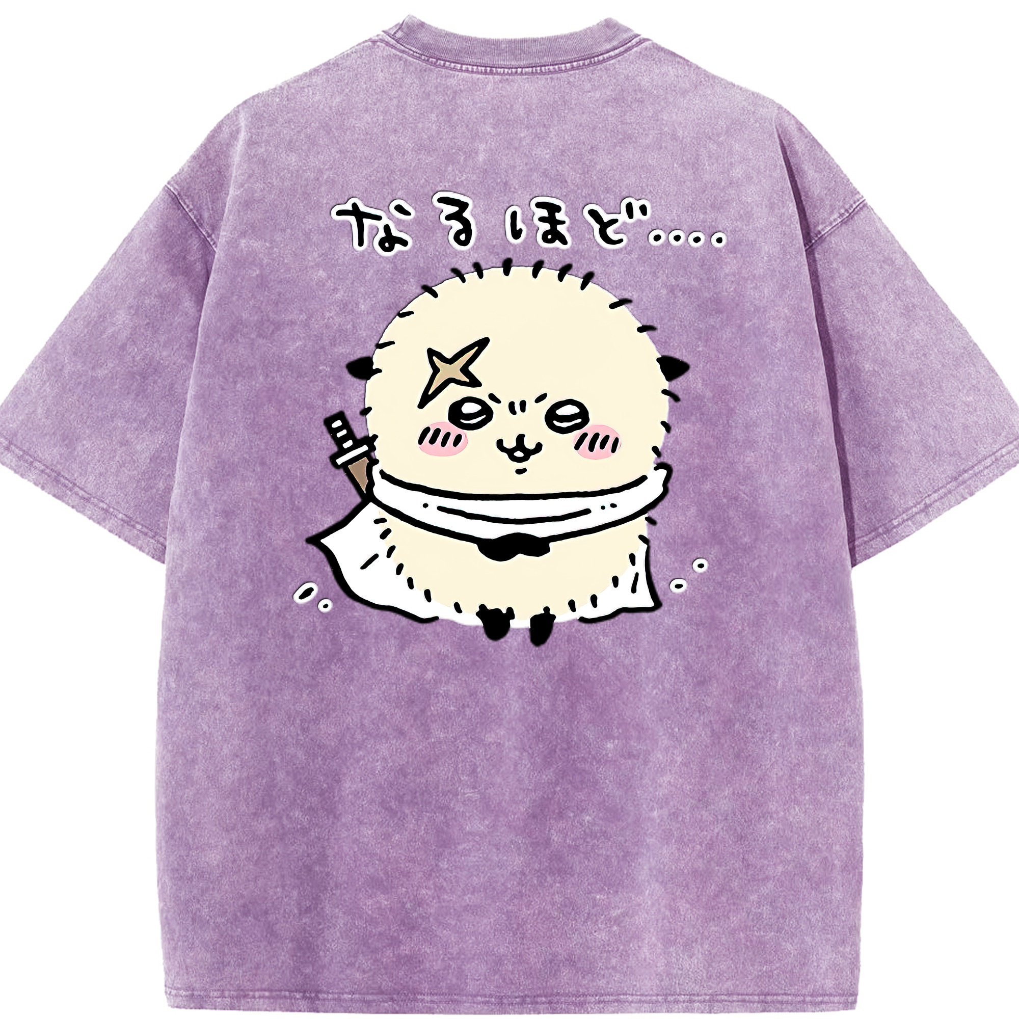（画像用） ちいかわ ラッコ Chii-kawa Sea otter 綿100% ヴィンテージ風 半袖Tシャツ（背面プリント）