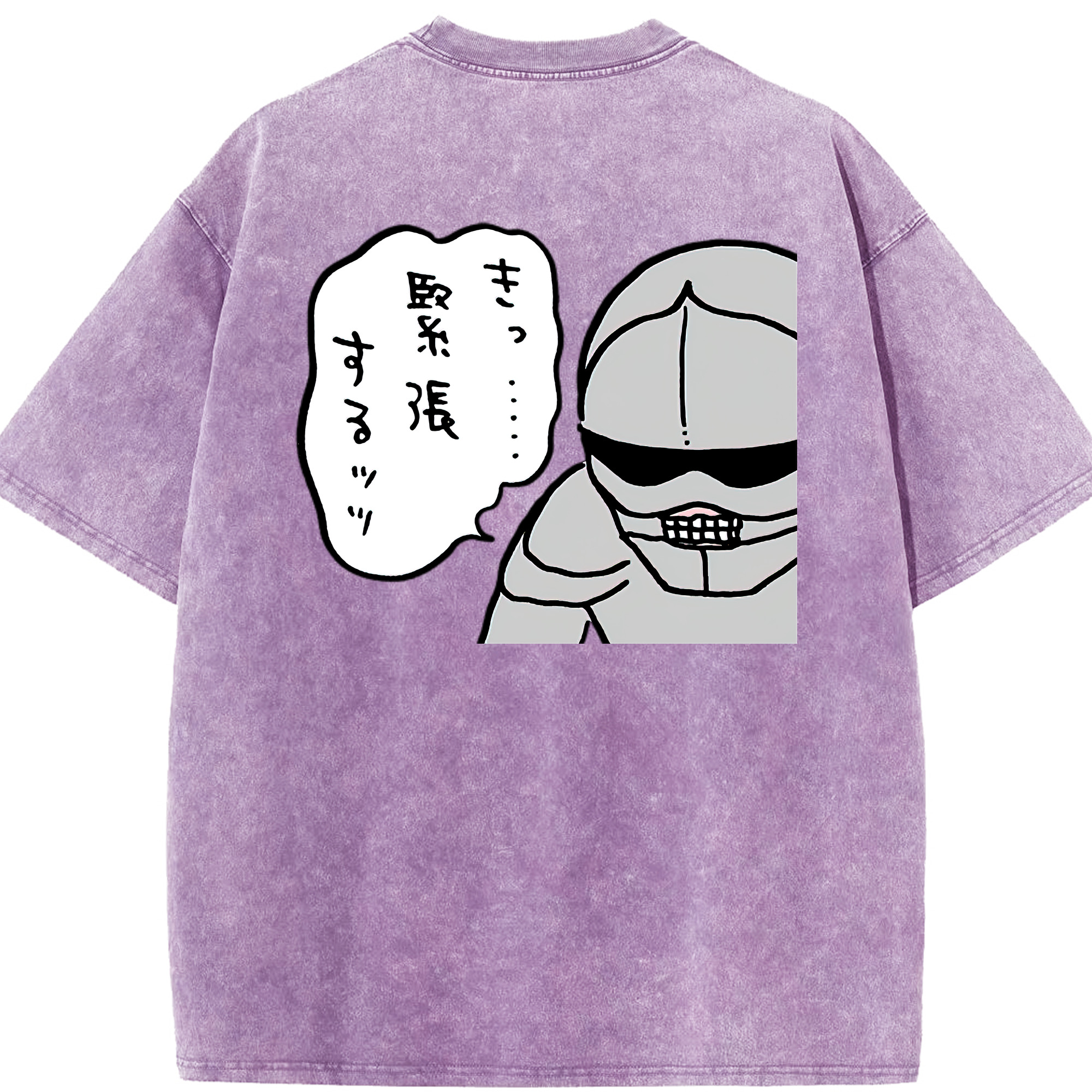 （画像用） ちいかわ 労働の鎧さん Chii-kawa Mr. Armor of Labor 綿100% ヴィンテージ風 半袖Tシャツ（背面プリント）