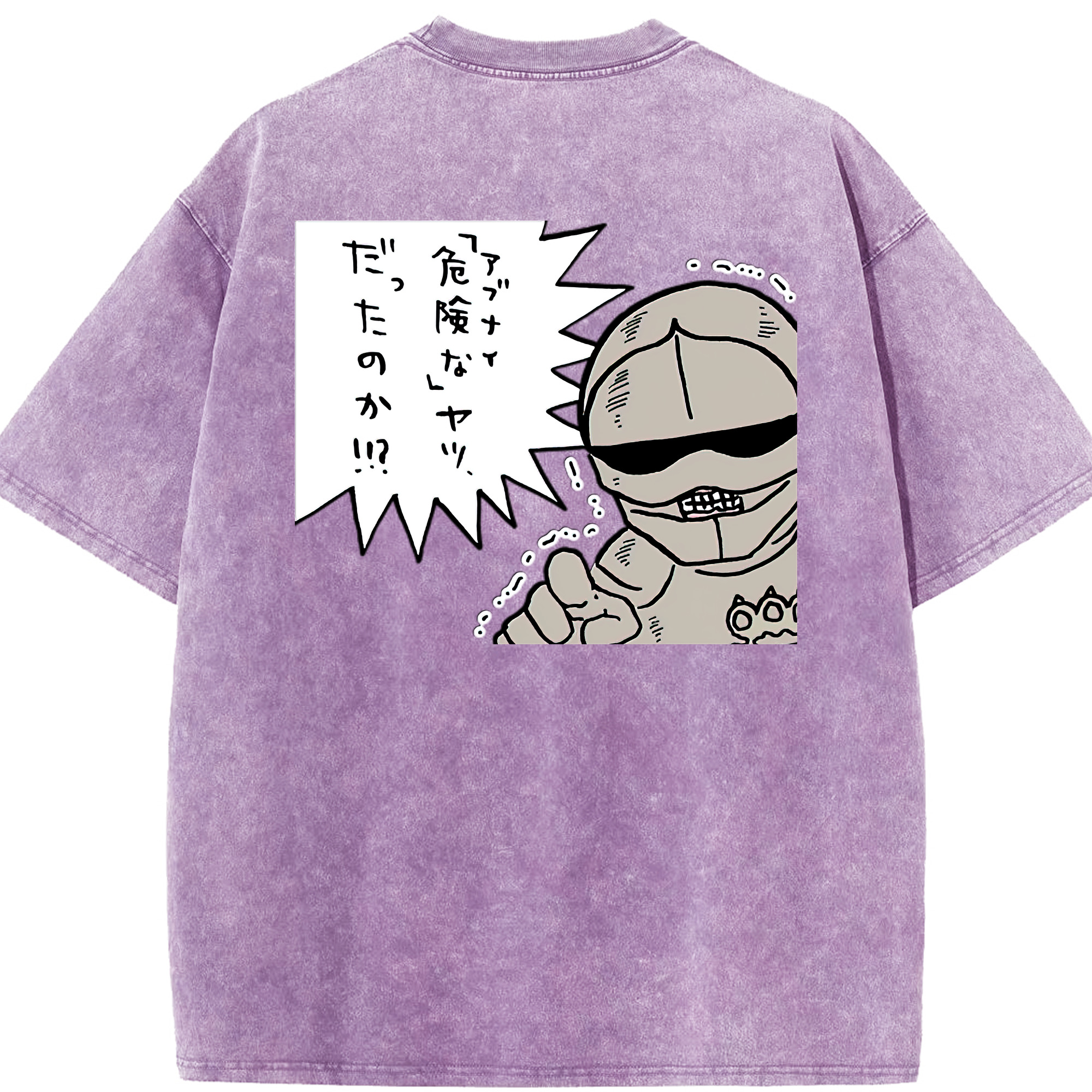 （画像用） ちいかわ 労働の鎧さん Chii-kawa Mr. Armor of Labor 綿100% ヴィンテージ風 半袖Tシャツ（背面プリント）