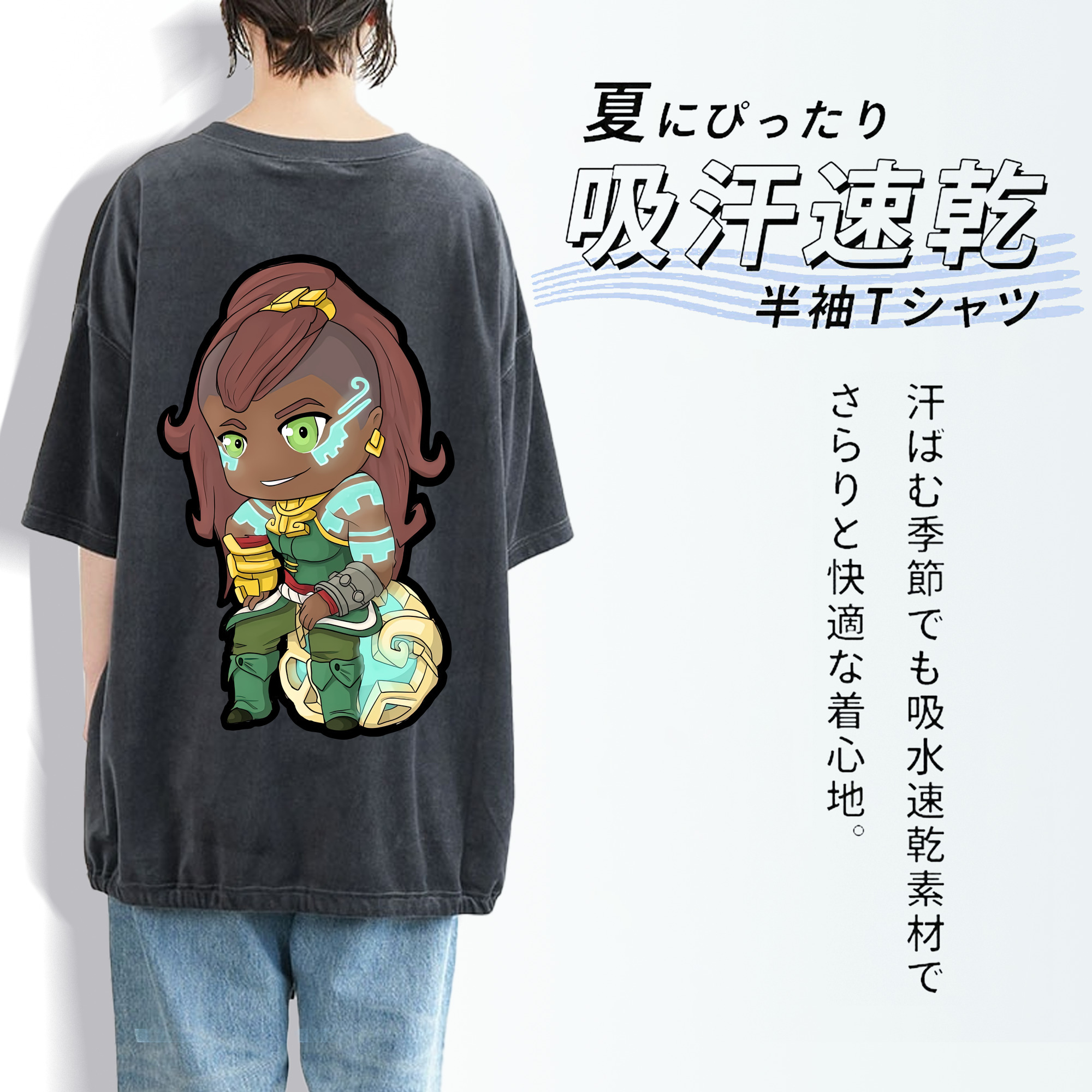 ちいかわ ハチワレ Chii-kawa hachiware 綿100% ヴィンテージ風 半袖Tシャツ（背面プリント）