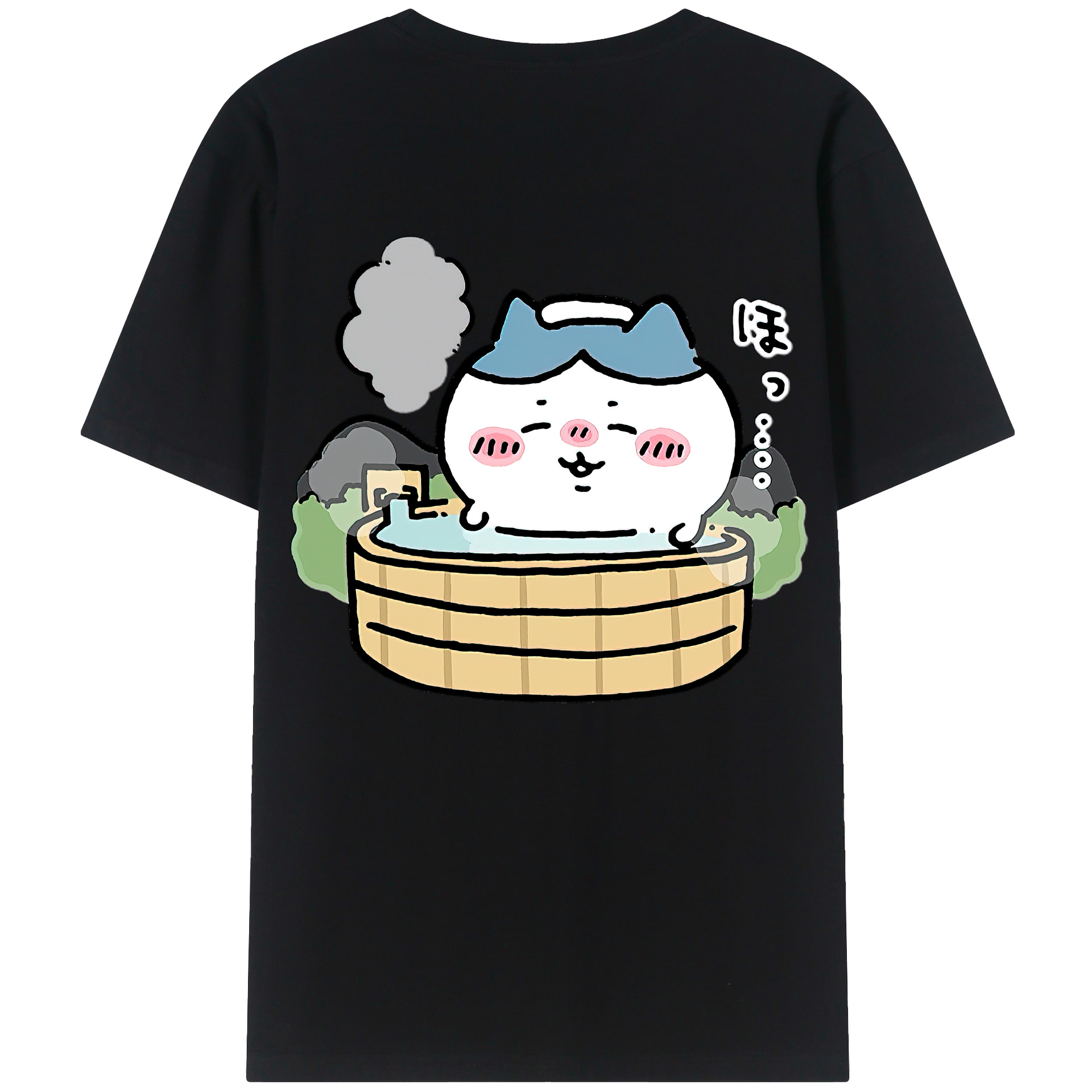 （画像用） ちいかわ ハチワレ Chii-kawa hachiware 綿100％ メンズ半袖Tシャツ（バックプリント） 通気性