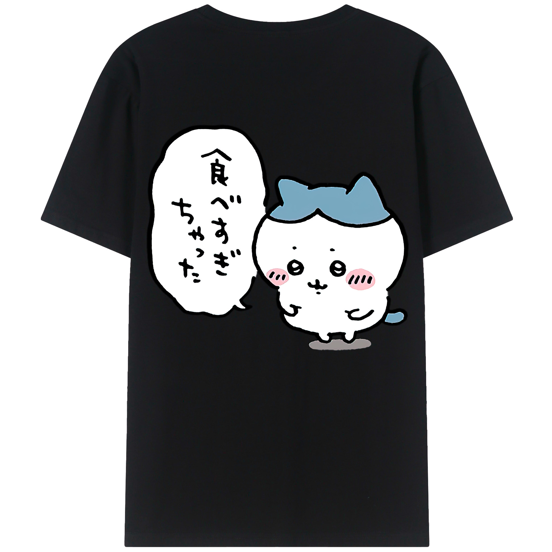 （画像用） ちいかわ ハチワレ Chii-kawa hachiware 綿100％ メンズ半袖Tシャツ（バックプリント） 通気性