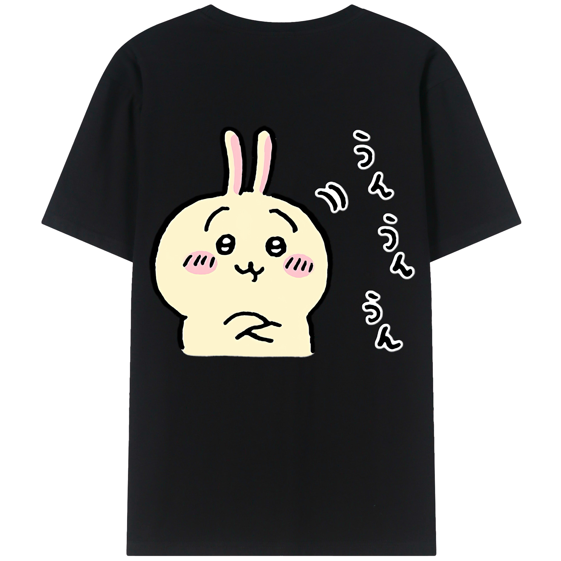 （画像用） ちいかわ うさぎ Chii-kawa usagi 綿100％ メンズ半袖Tシャツ（バックプリント） 通気性