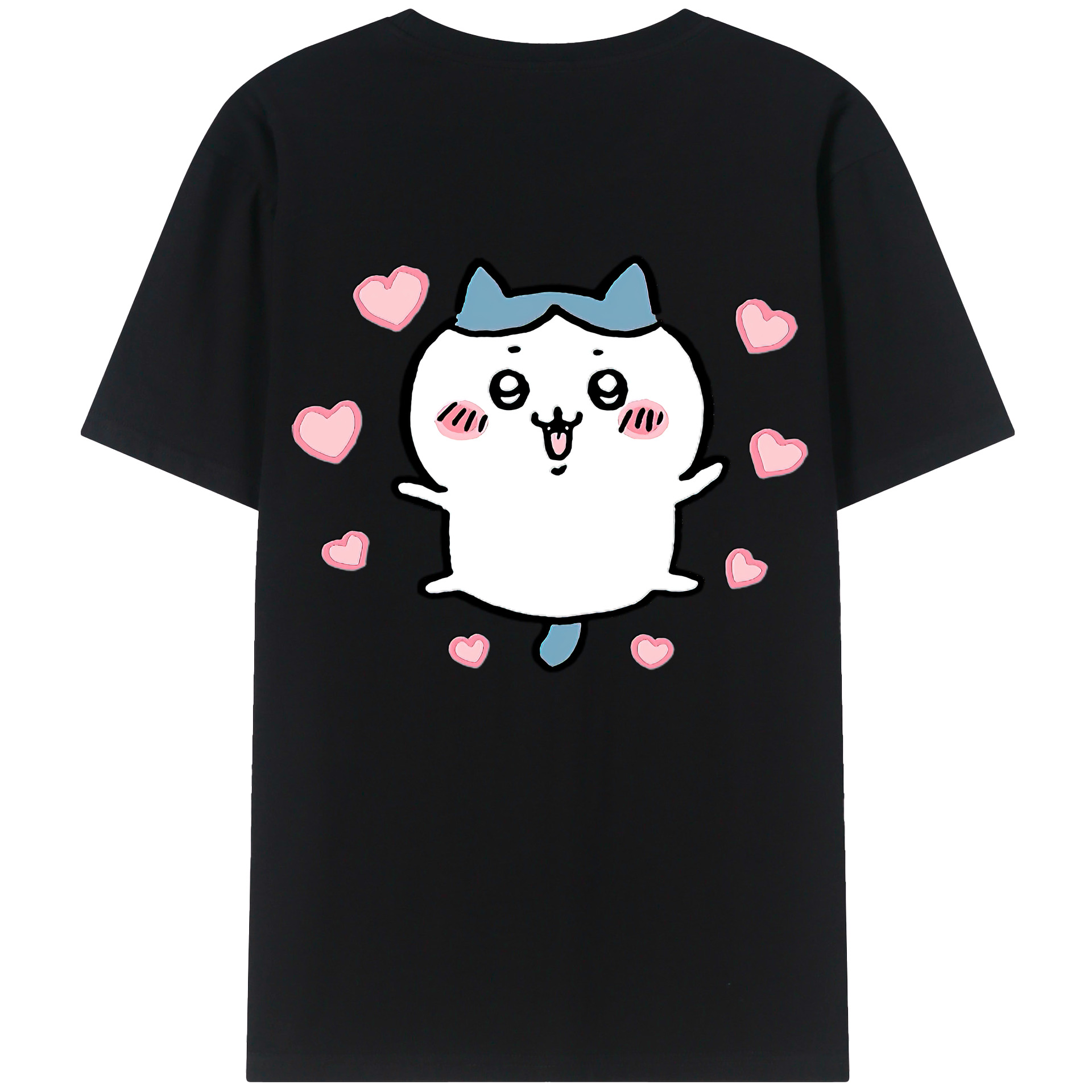 （画像用） ちいかわ ハチワレ Chii-kawa hachiware 綿100％ メンズ半袖Tシャツ（バックプリント） 通気性