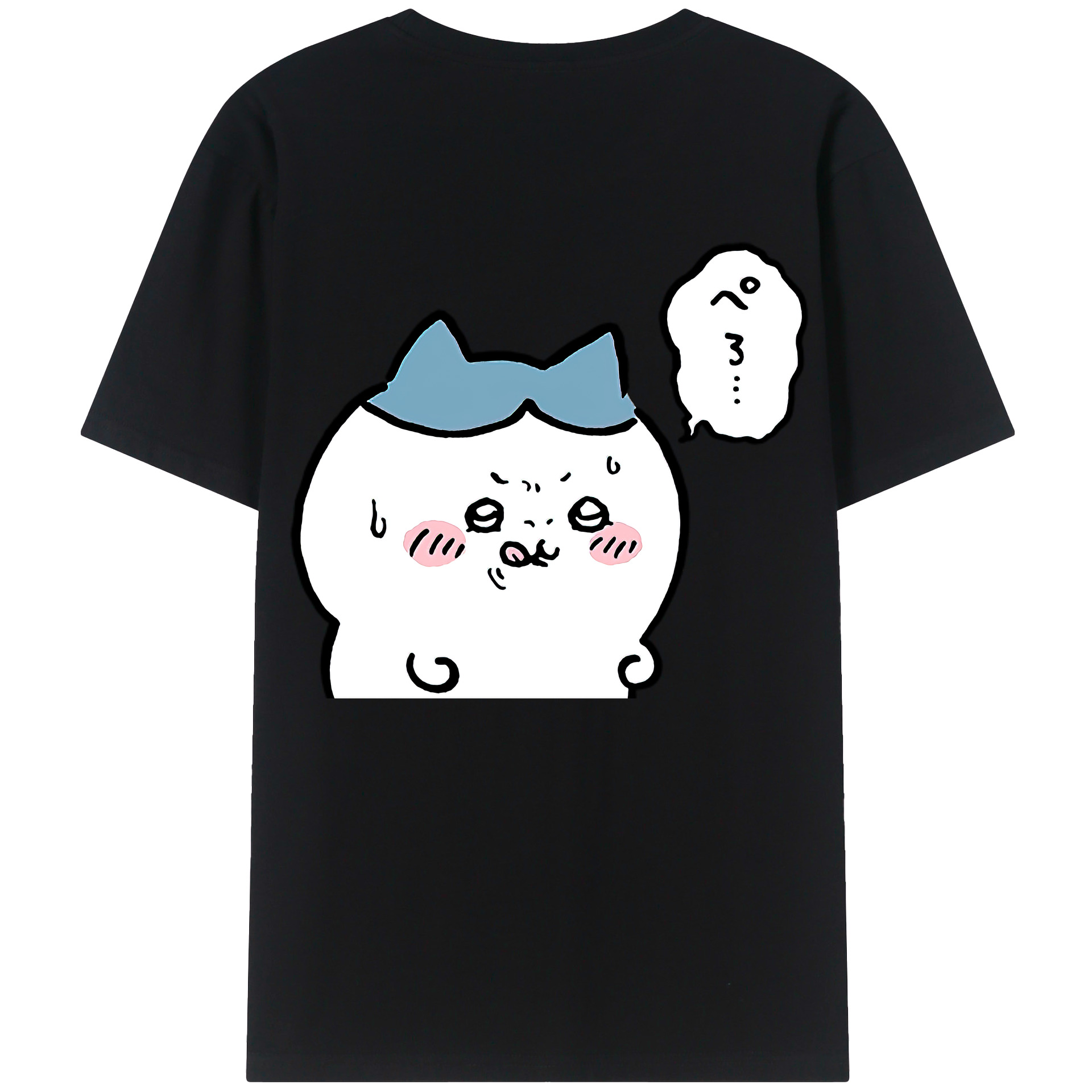 （画像用） ちいかわ ハチワレ Chii-kawa hachiware 綿100％ メンズ半袖Tシャツ（バックプリント） 通気性