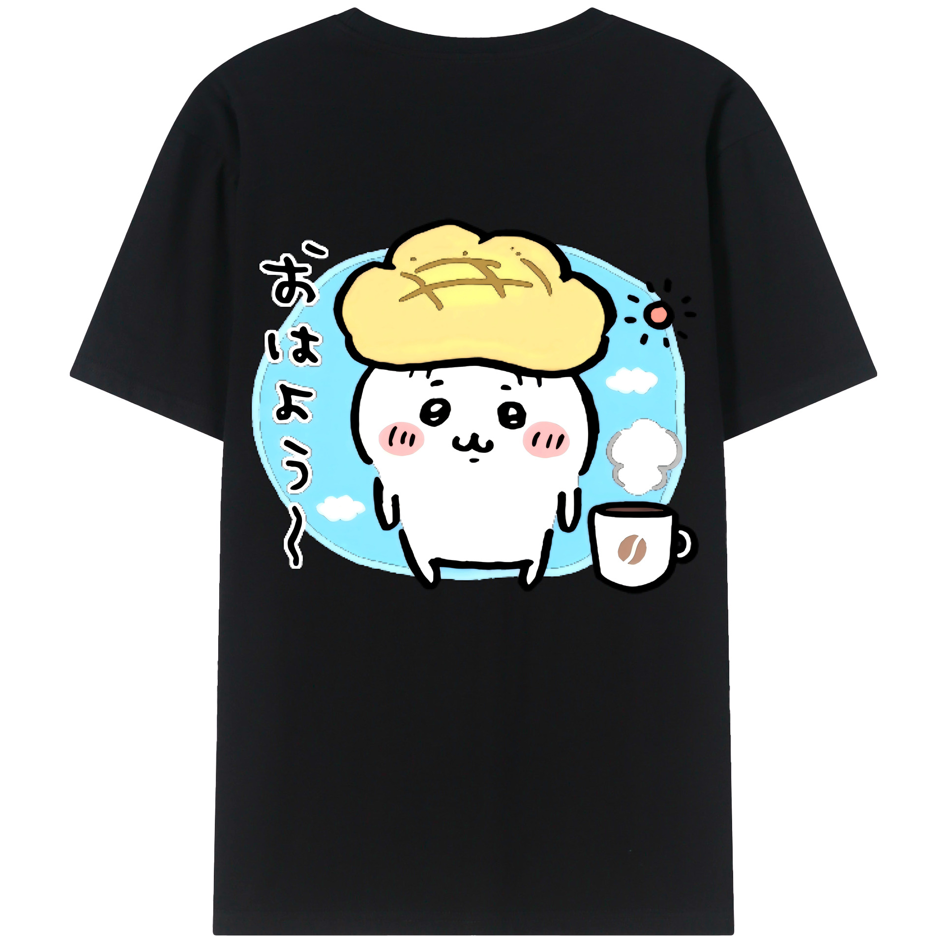 （画像用） ちいかわ ちいかわ Chii-kawa chiikawa 綿100％ メンズ半袖Tシャツ（バックプリント） 通気性