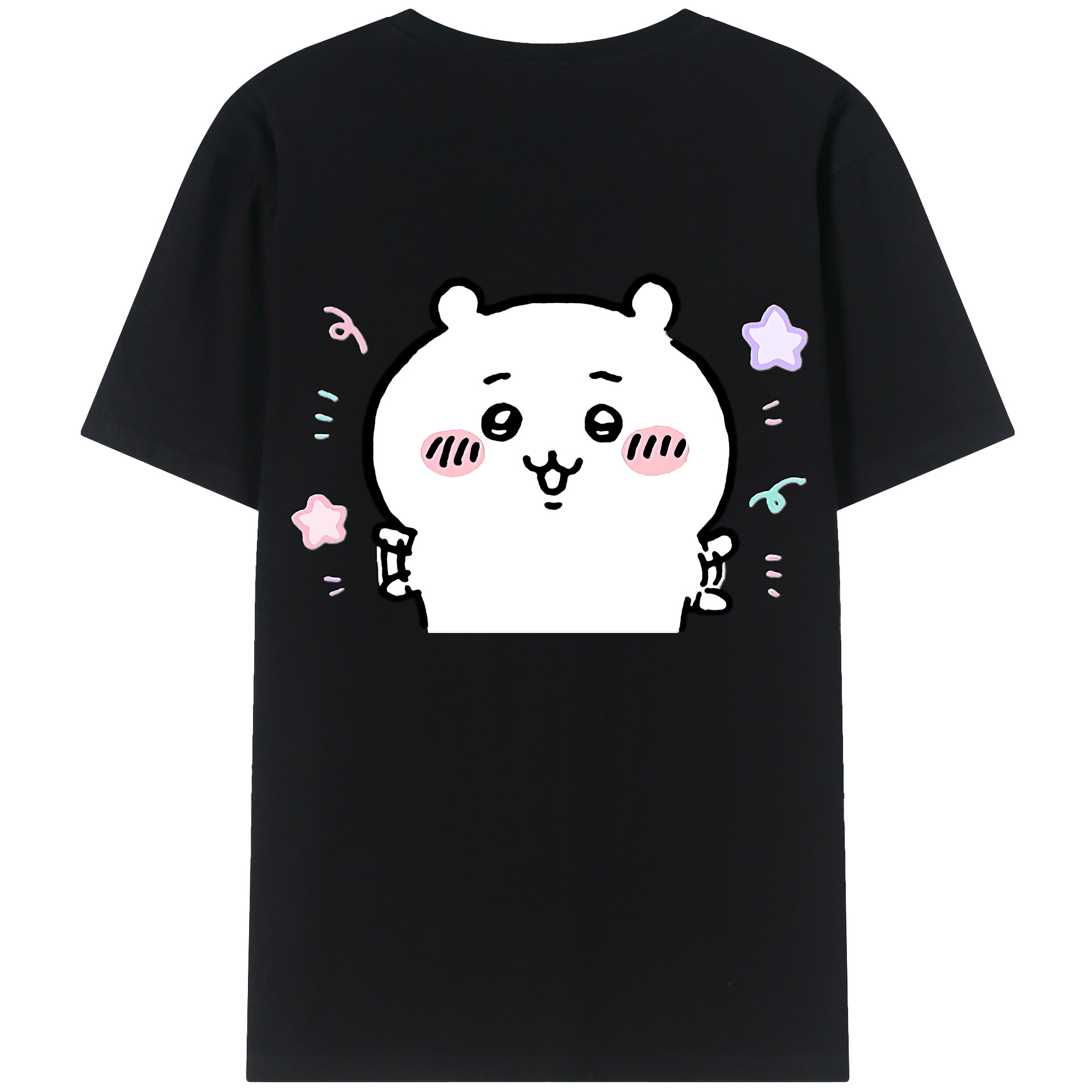 （画像用） ちいかわ ちいかわ Chii-kawa chiikawa 綿100％ メンズ半袖Tシャツ（バックプリント） 通気性