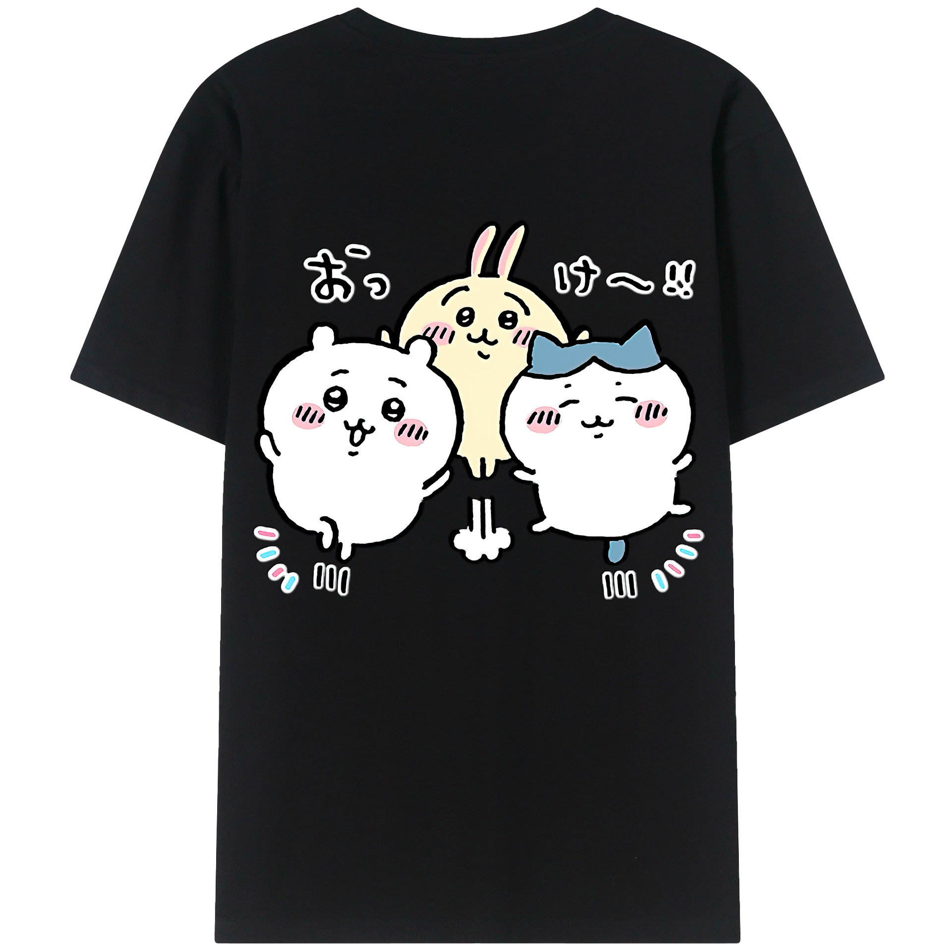 （画像用） ちいかわ ちいかわ Chii-kawa chiikawa 綿100％ メンズ半袖Tシャツ（バックプリント） 通気性