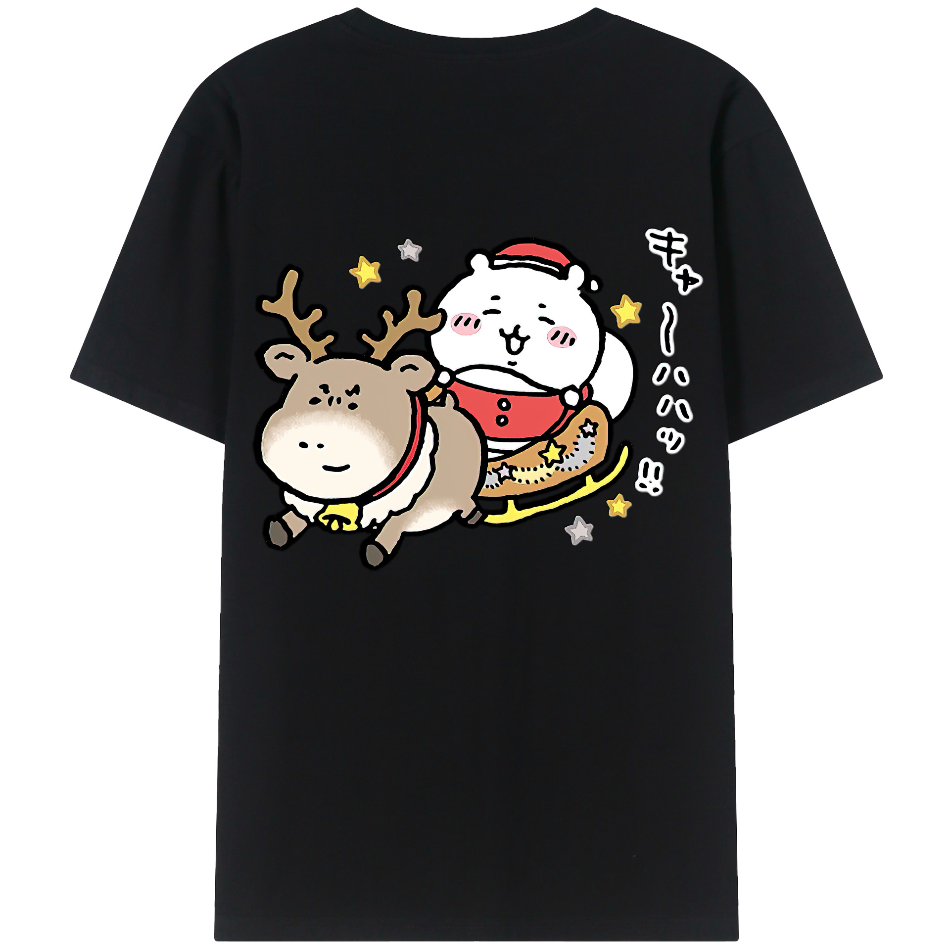 （画像用） ちいかわ ちいかわ Chii-kawa chiikawa 綿100％ メンズ半袖Tシャツ（バックプリント） 通気性