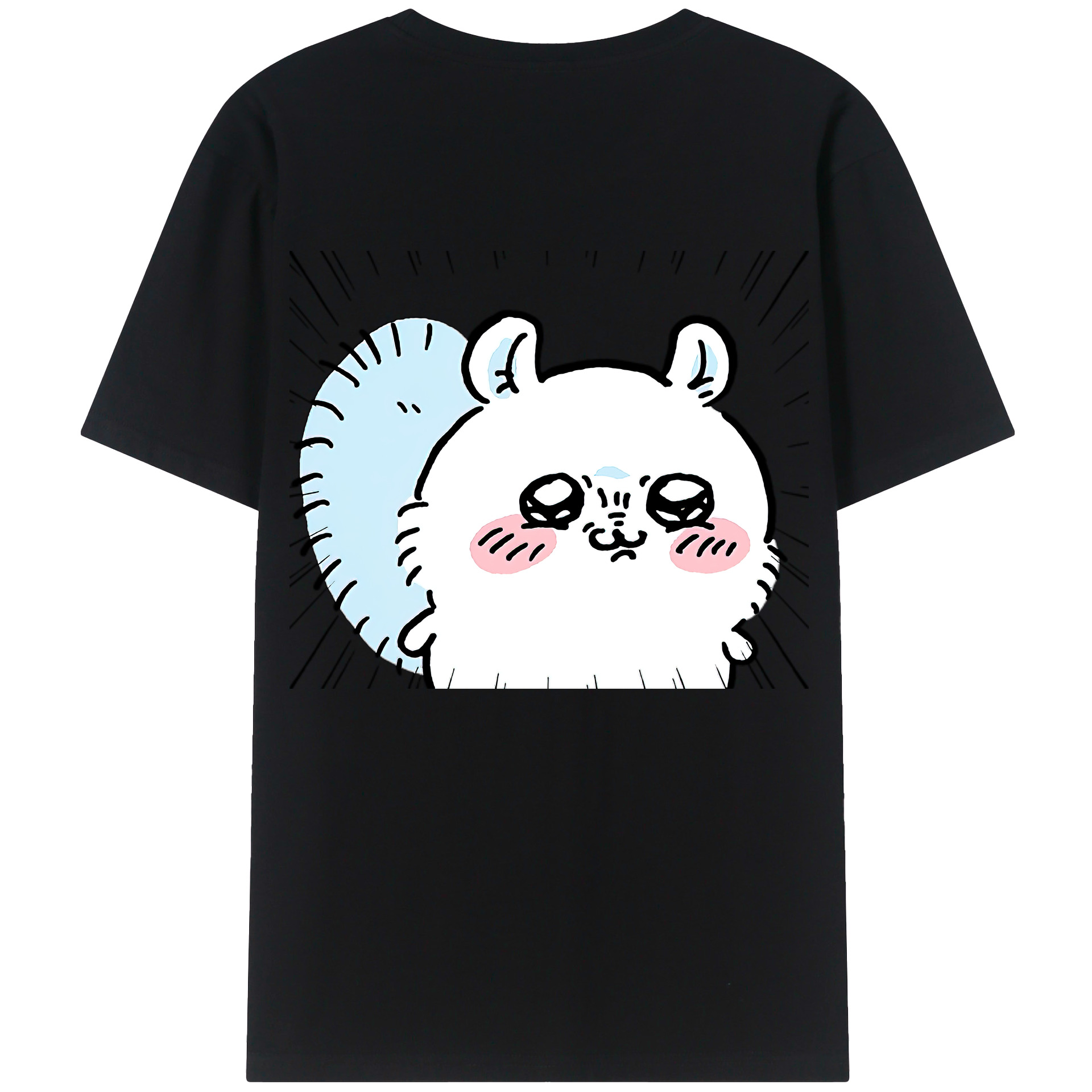 （画像用） ちいかわ モモンガ Chii-kawa Momonga 綿100％ メンズ半袖Tシャツ（バックプリント） 通気性