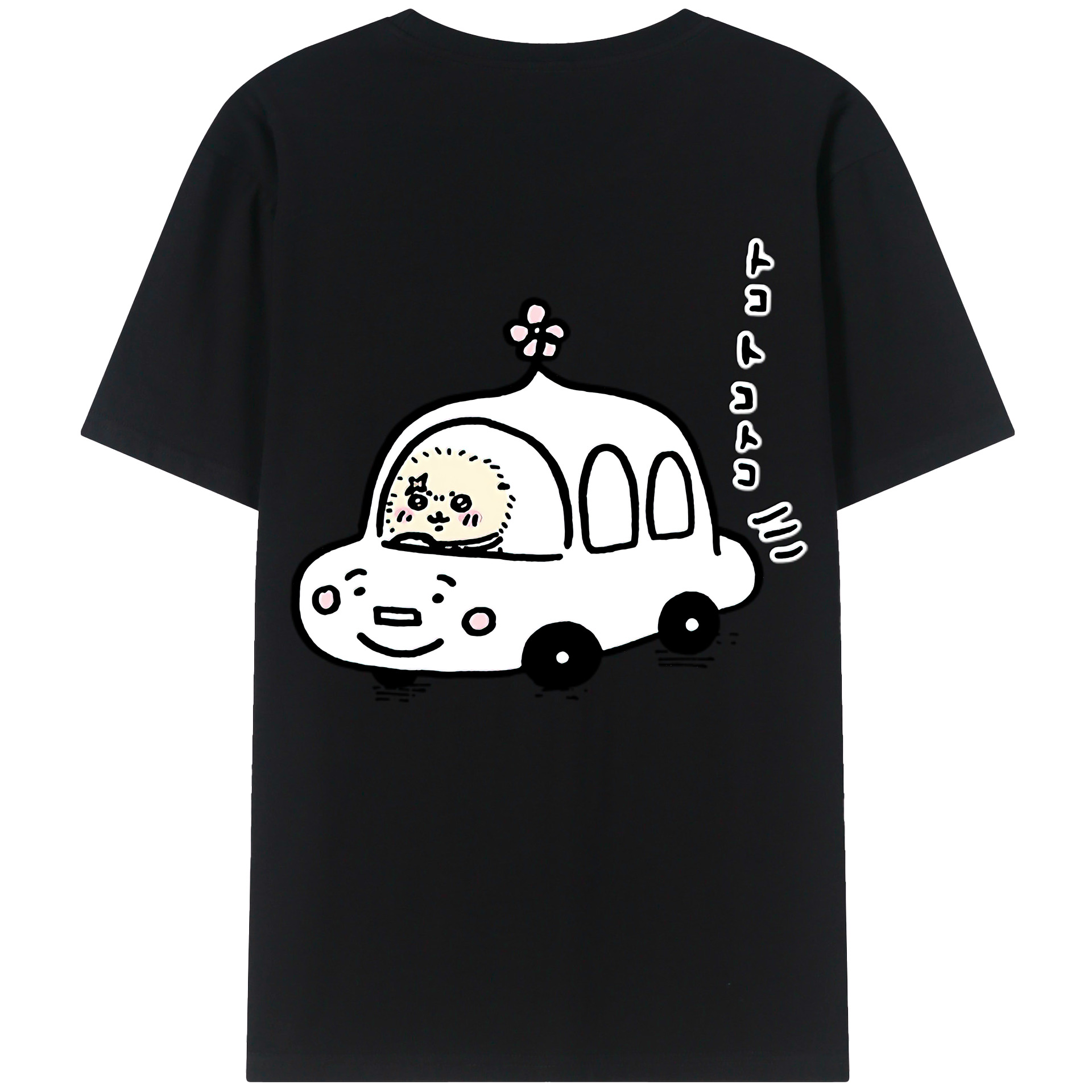 （画像用） ちいかわ ラッコ Chii-kawa Sea otter 綿100％ メンズ半袖Tシャツ（バックプリント） 通気性