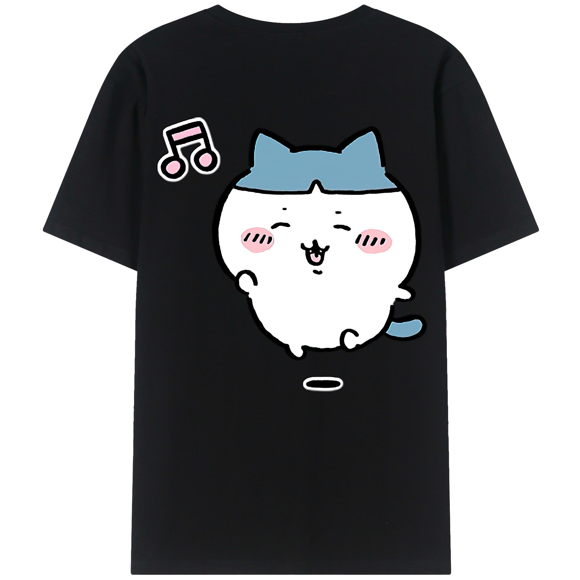 （画像用） ちいかわ ハチワレ Chii-kawa hachiware 綿100％ メンズ半袖Tシャツ（バックプリント） 通気性