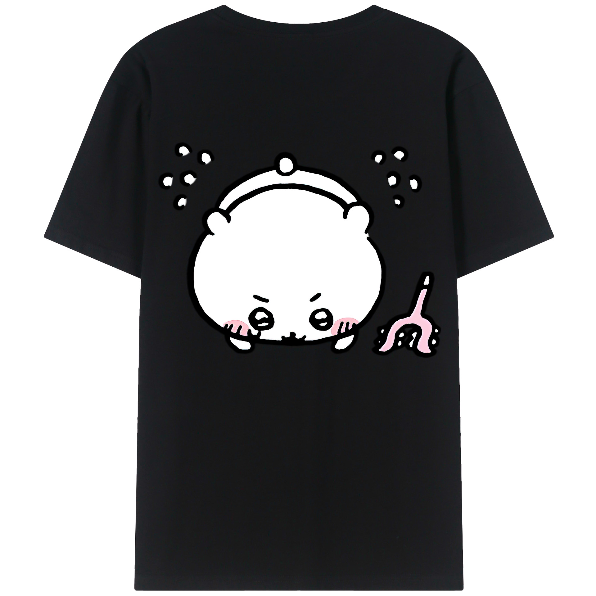 （画像用） ちいかわ ちいかわ Chii-kawa chiikawa 綿100％ メンズ半袖Tシャツ（バックプリント） 通気性