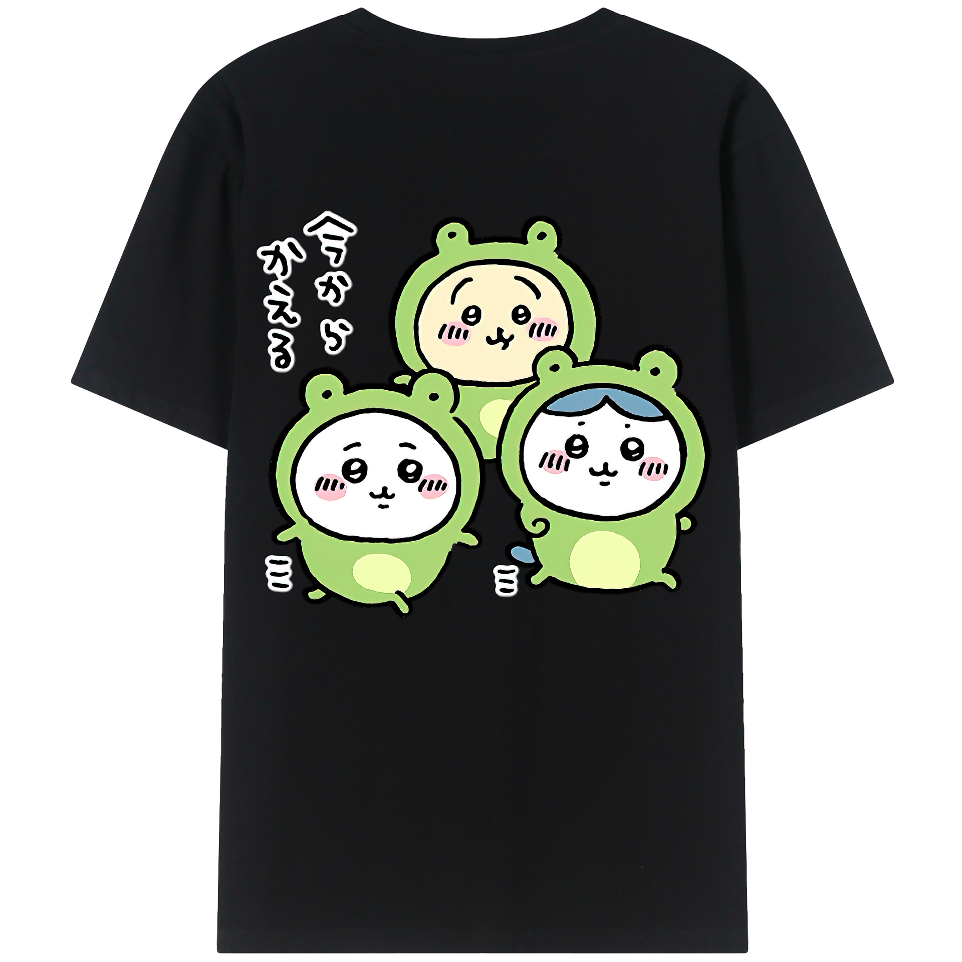 （画像用） ちいかわ ハチワレ Chii-kawa hachiware 綿100％ メンズ半袖Tシャツ（バックプリント） 通気性