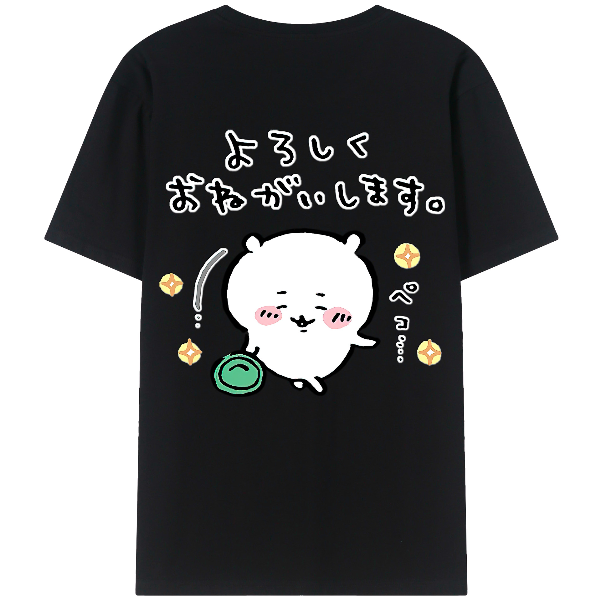 （画像用） ちいかわ ちいかわ Chii-kawa chiikawa 綿100％ メンズ半袖Tシャツ（バックプリント） 通気性