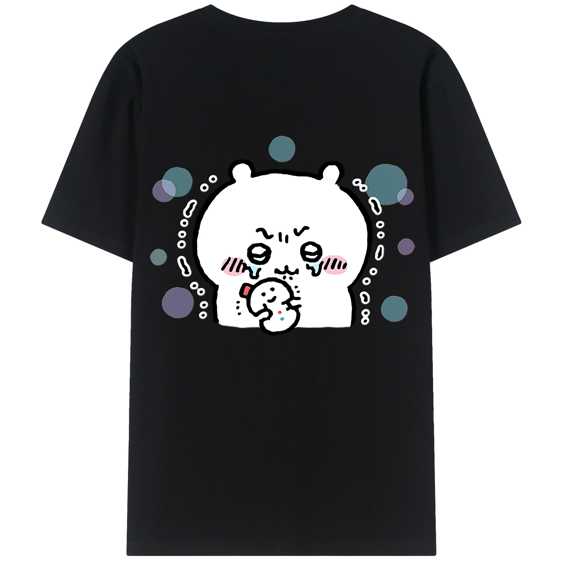 （画像用） ちいかわ ちいかわ Chii-kawa chiikawa 綿100％ メンズ半袖Tシャツ（バックプリント） 通気性
