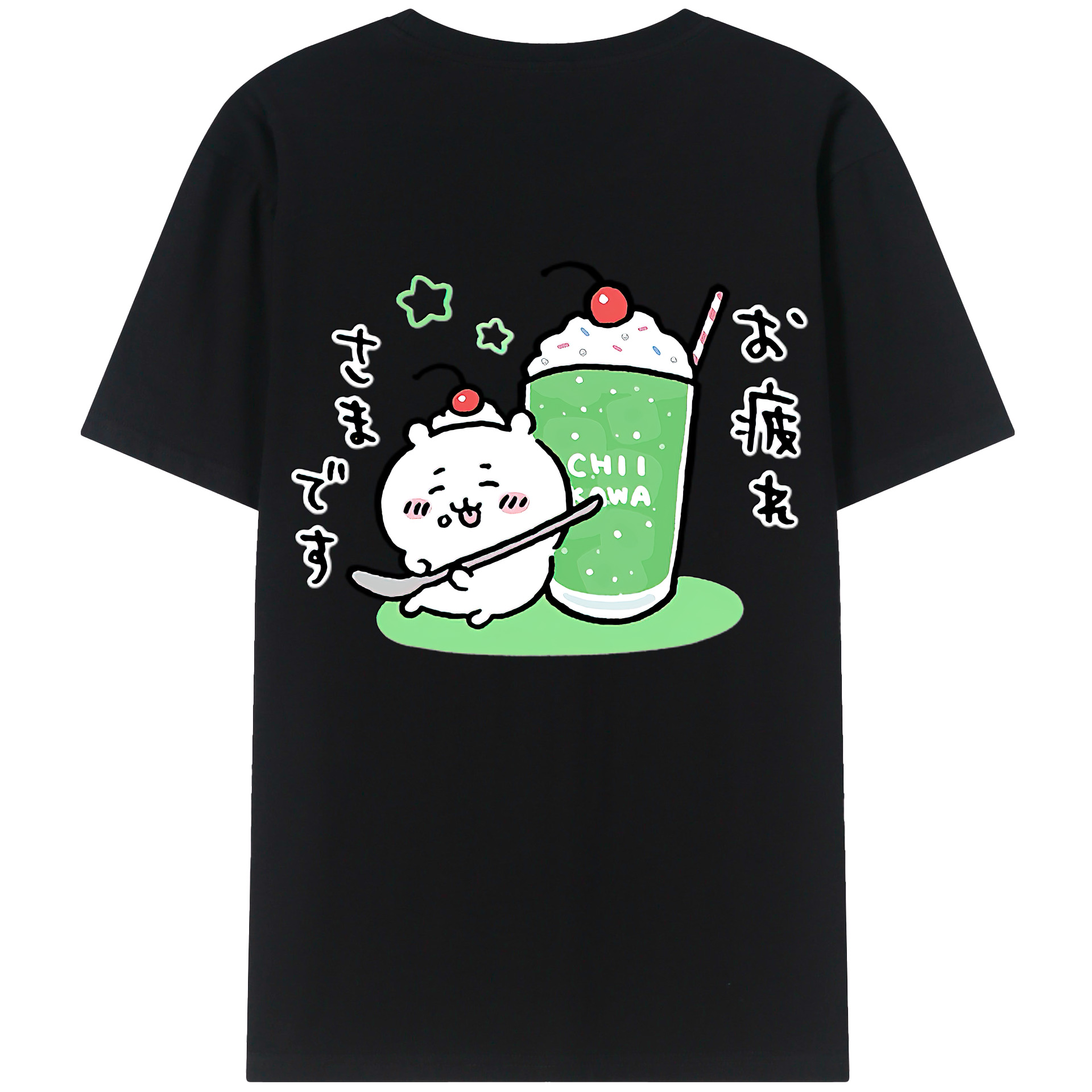 （画像用） ちいかわ ちいかわ Chii-kawa chiikawa 綿100％ メンズ半袖Tシャツ（バックプリント） 通気性