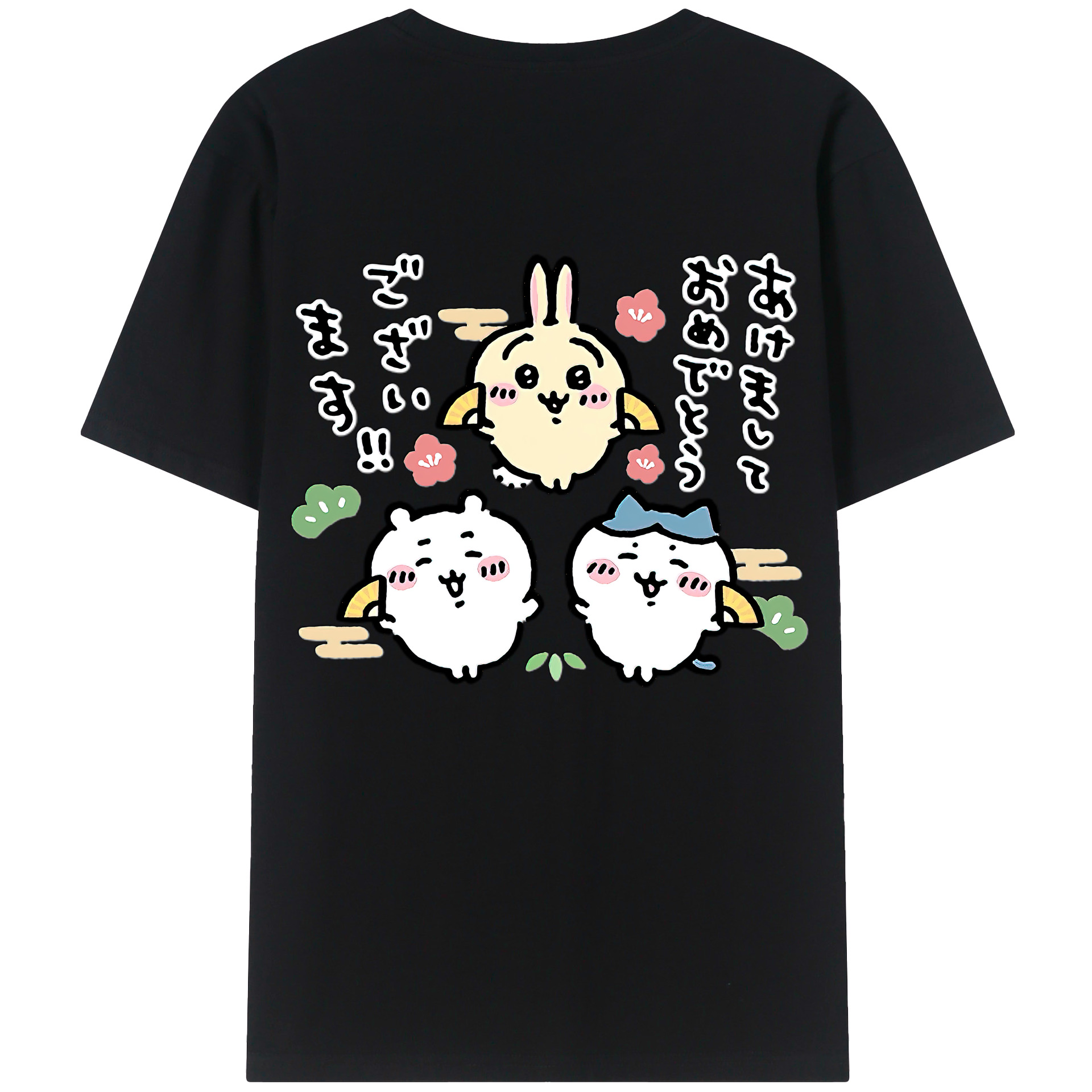 （画像用） ちいかわ ちいかわ Chii-kawa chiikawa 綿100％ メンズ半袖Tシャツ（バックプリント） 通気性