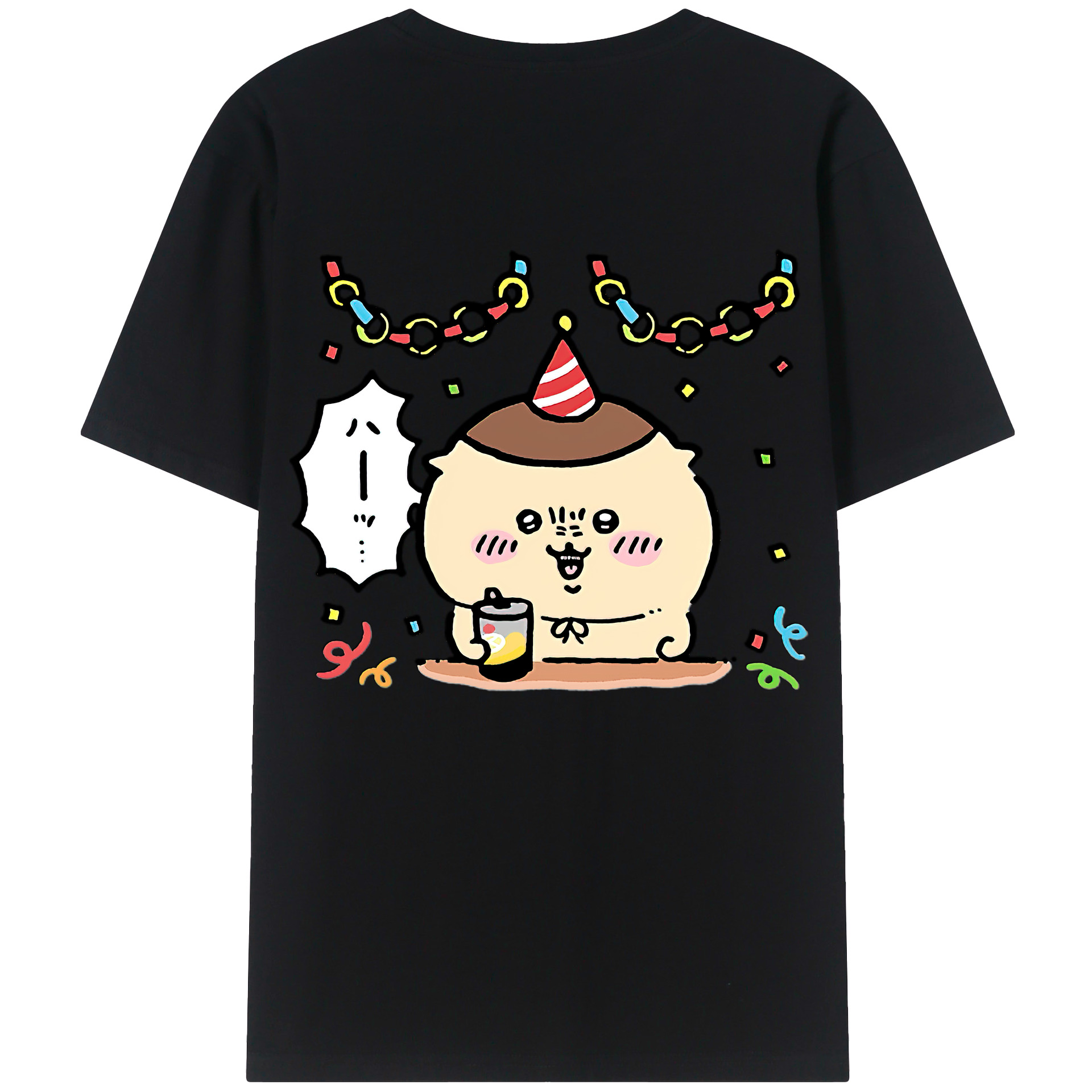 （画像用） ちいかわ くりまんじゅう Chii-kawa kuri manjū 綿100％ メンズ半袖Tシャツ（バックプリント） 通気性