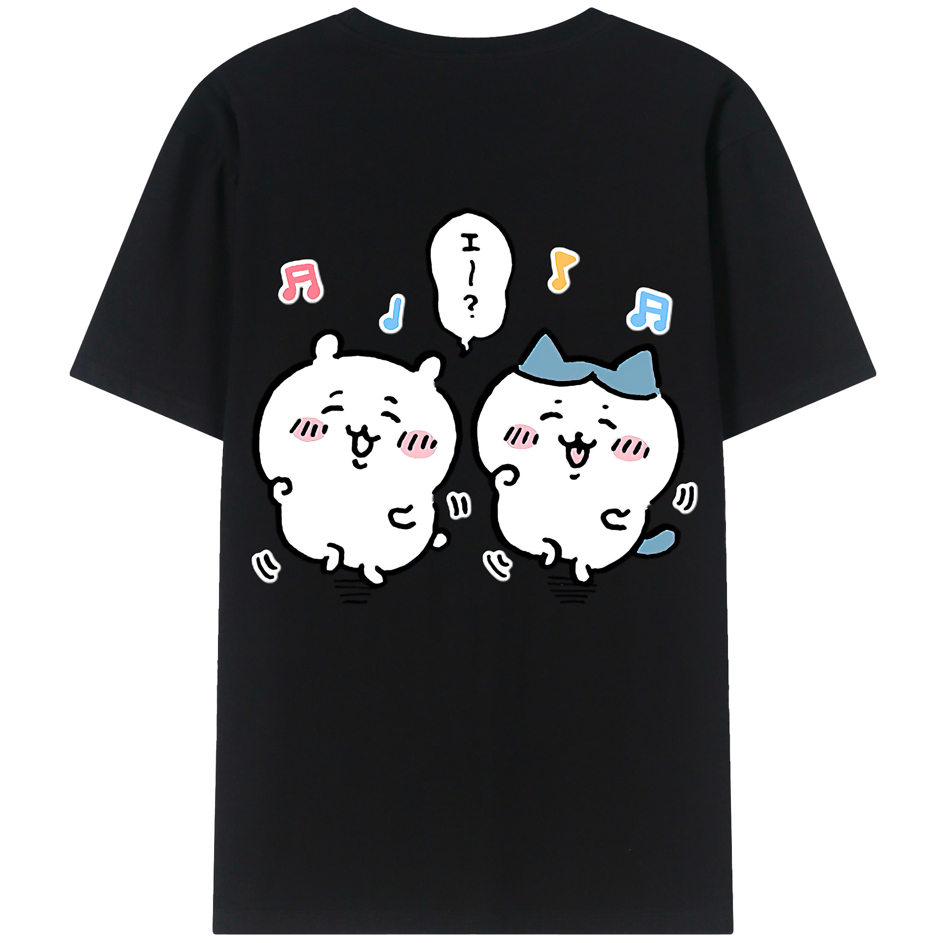 （画像用） ちいかわ ハチワレ Chii-kawa hachiware 綿100％ メンズ半袖Tシャツ（バックプリント） 通気性