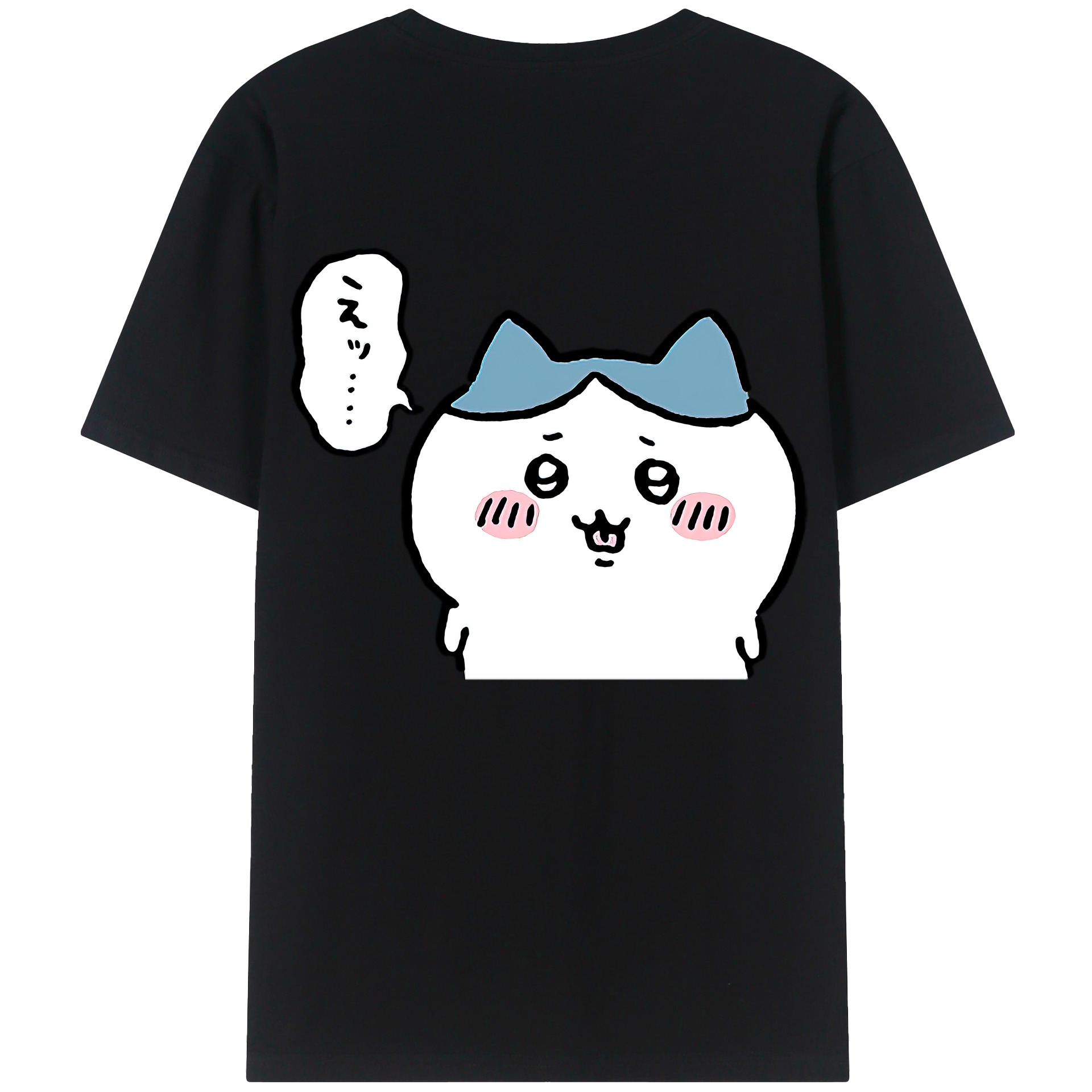 （画像用） ちいかわ ハチワレ Chii-kawa hachiware 綿100％ メンズ半袖Tシャツ（バックプリント） 通気性