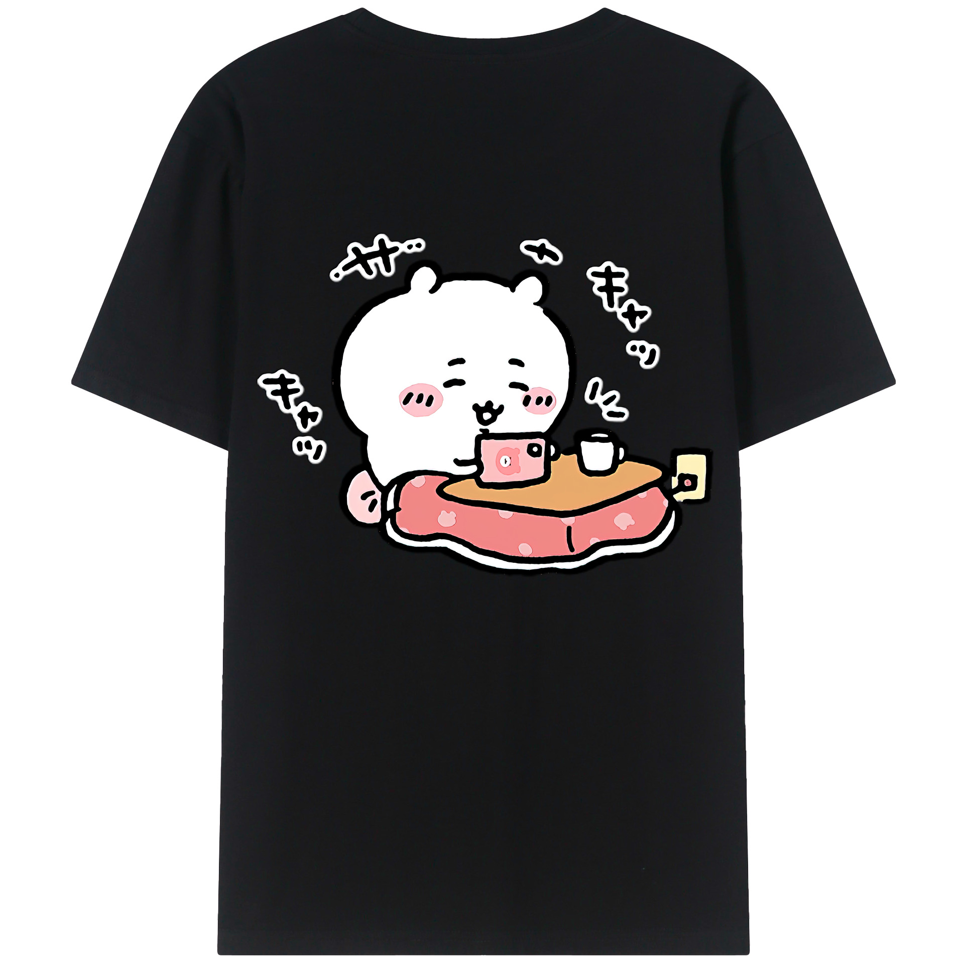 （画像用） ちいかわ ちいかわ Chii-kawa chiikawa 綿100％ メンズ半袖Tシャツ（バックプリント） 通気性