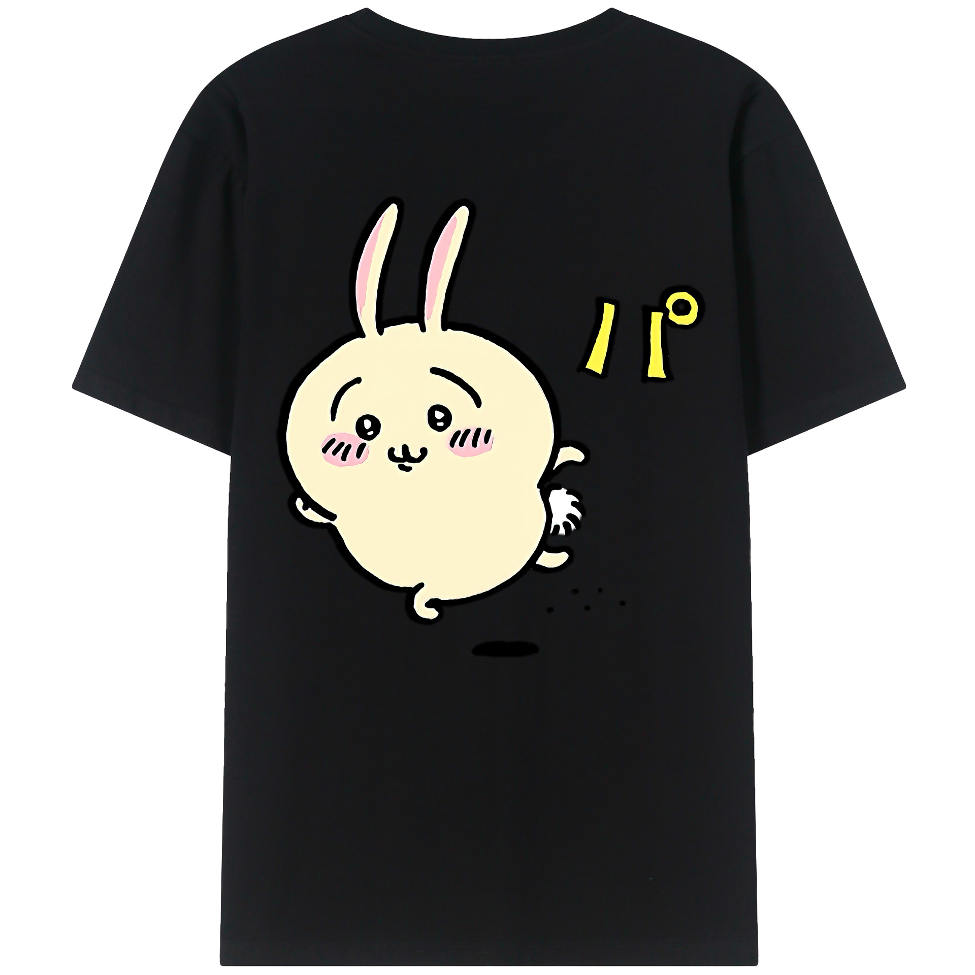 （画像用） ちいかわ うさぎ Chii-kawa usagi 綿100％ メンズ半袖Tシャツ（バックプリント） 通気性