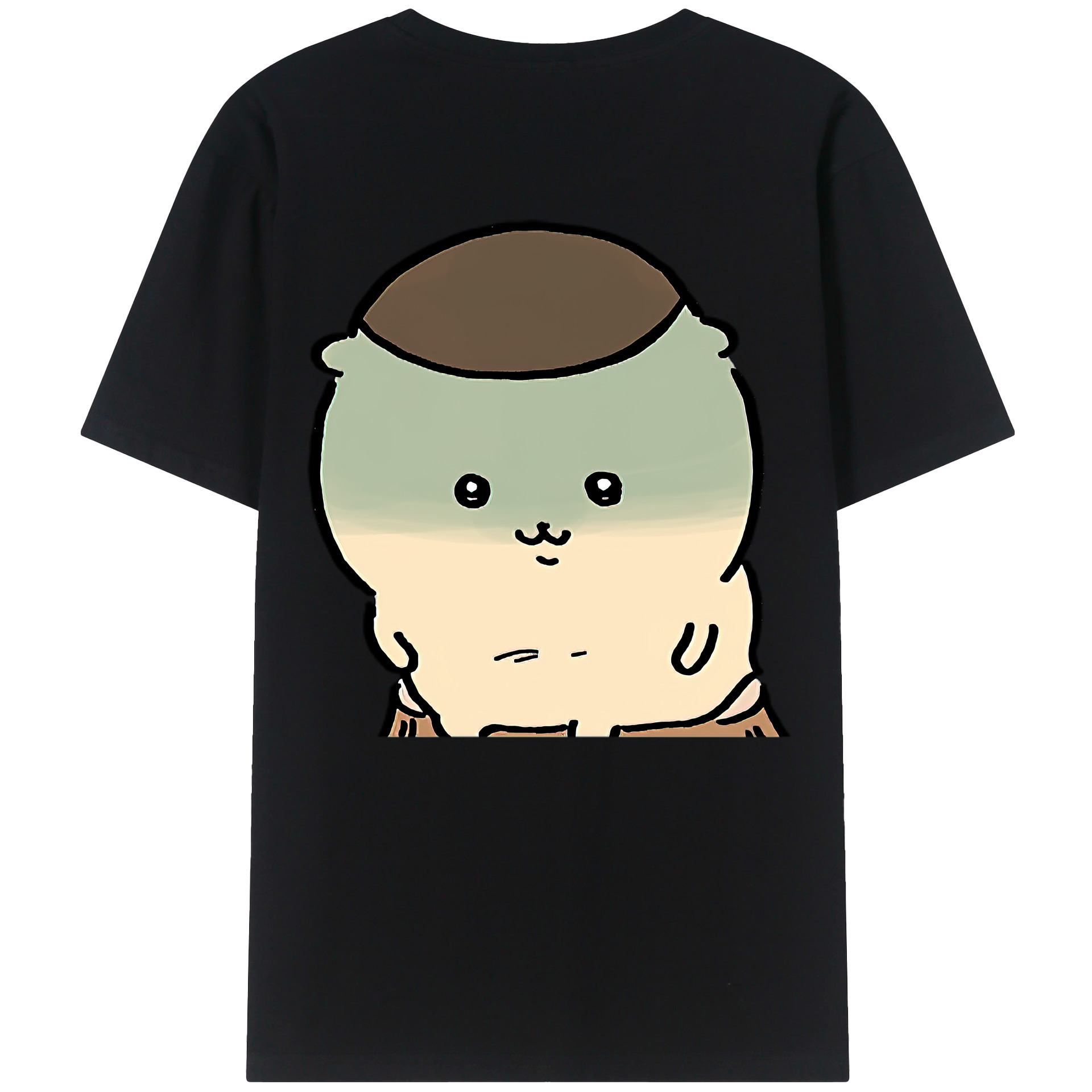 （画像用） ちいかわ くりまんじゅう Chii-kawa kuri manjū 綿100％ メンズ半袖Tシャツ（バックプリント） 通気性