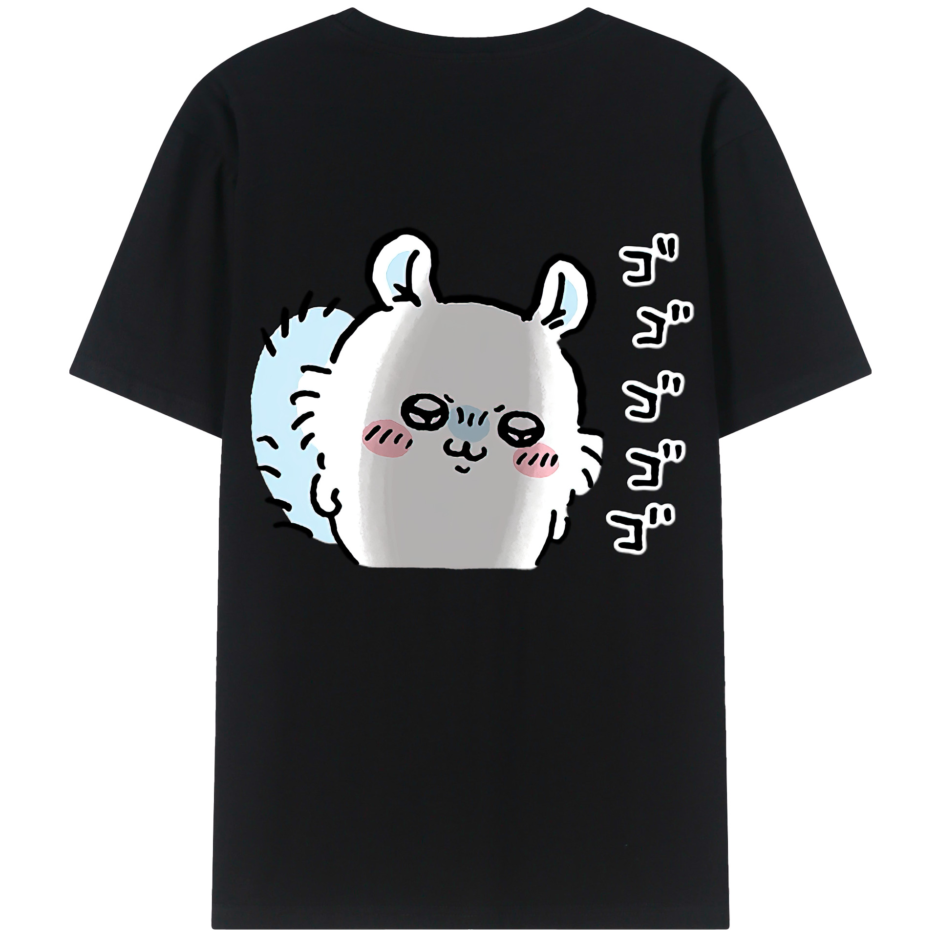 （画像用） ちいかわ モモンガ Chii-kawa Momonga 綿100％ メンズ半袖Tシャツ（バックプリント） 通気性