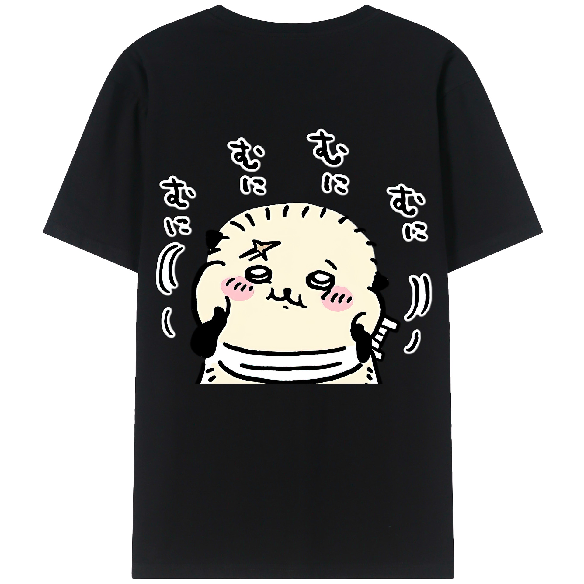 （画像用） ちいかわ ラッコ Chii-kawa Sea otter 綿100％ メンズ半袖Tシャツ（バックプリント） 通気性