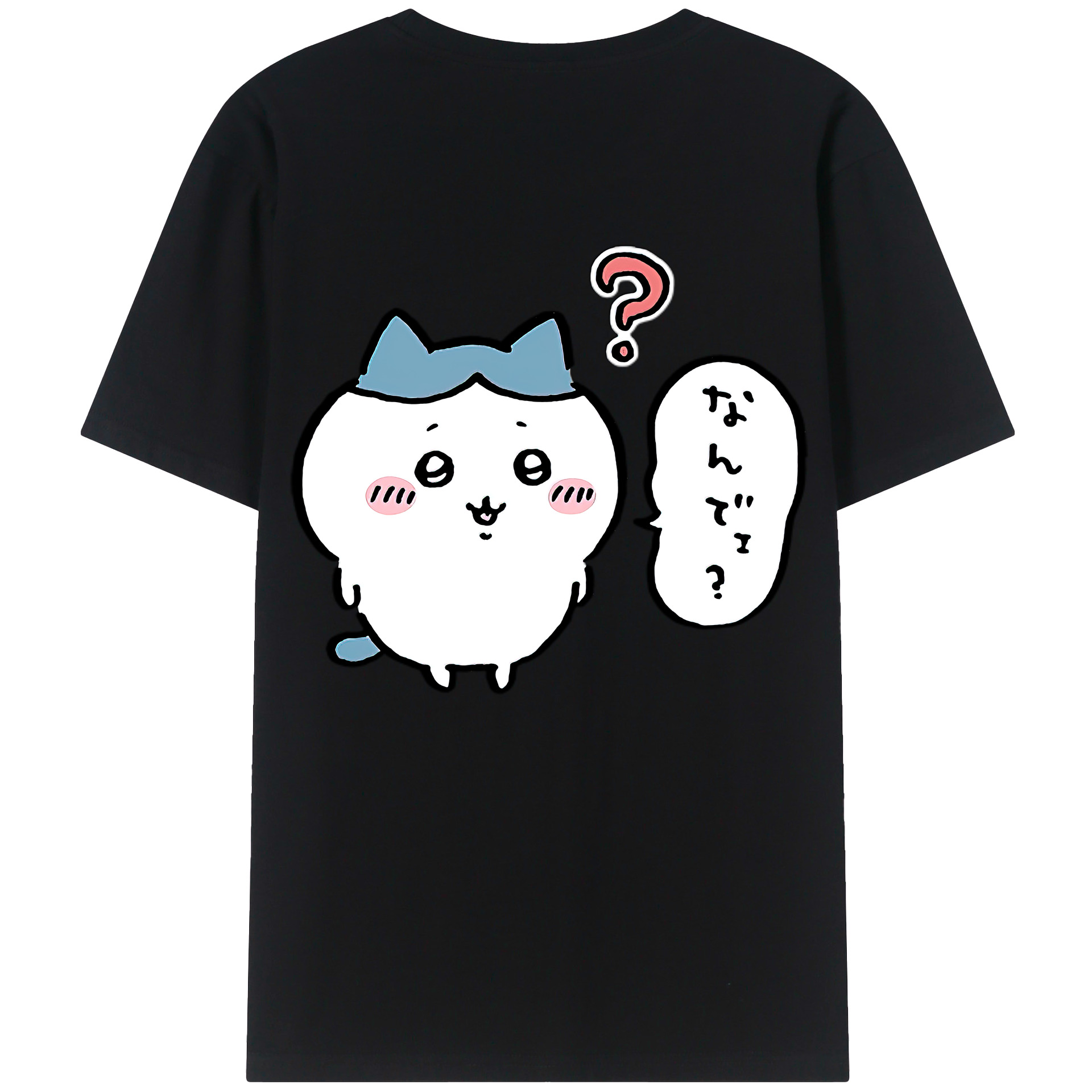 （画像用） ちいかわ ハチワレ Chii-kawa hachiware 綿100％ メンズ半袖Tシャツ（バックプリント） 通気性